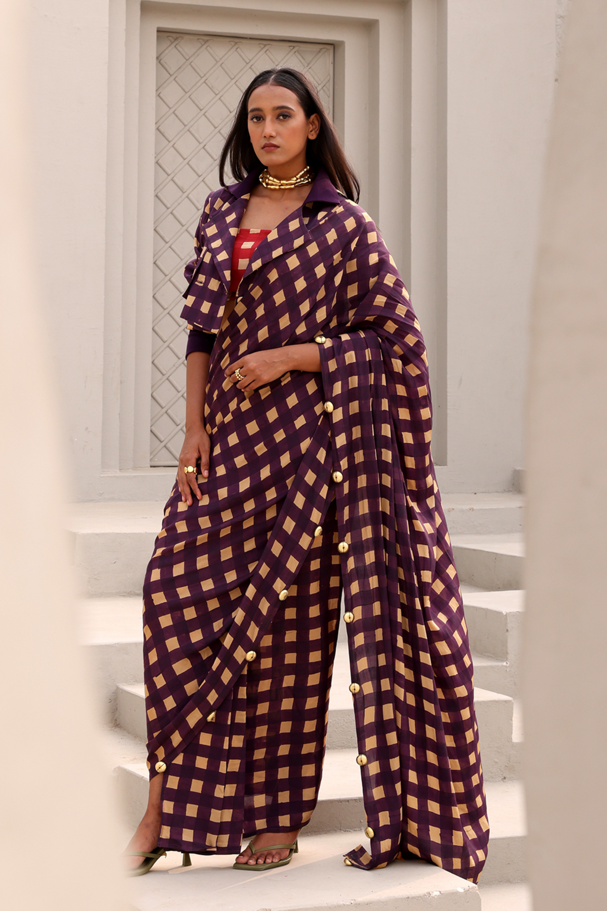 Elsie Pre Draped Saree Set