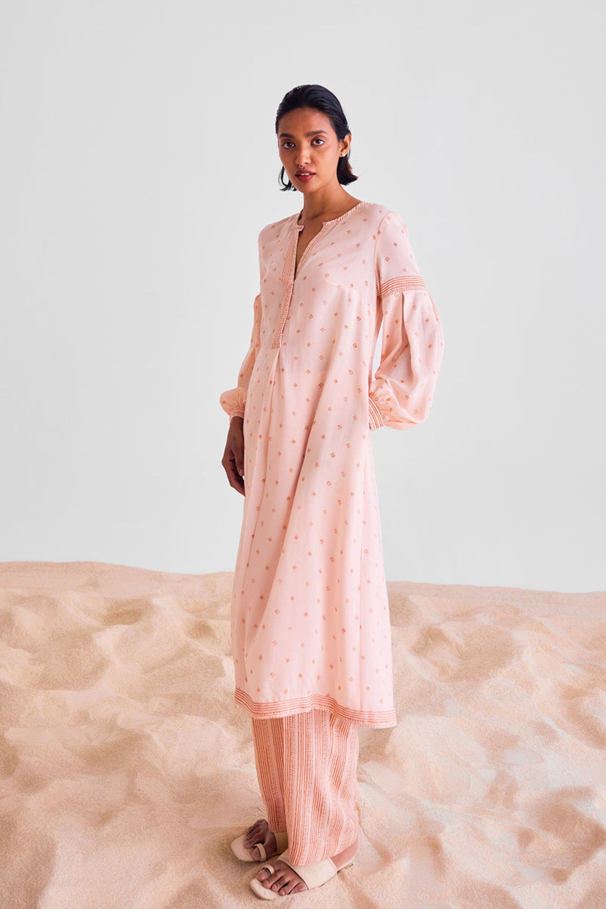 Peach Pink Kurta Set