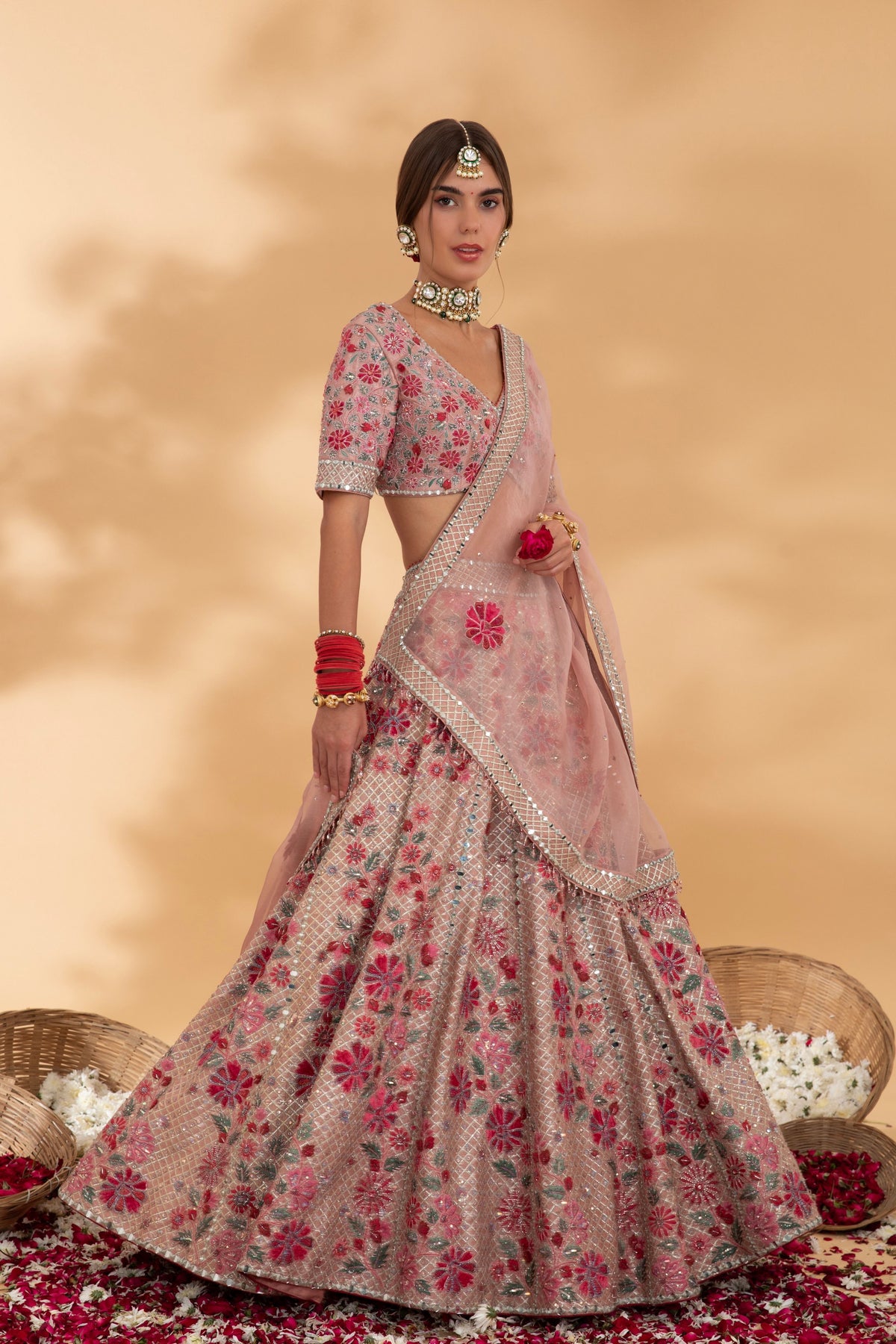 Dusty Rose Lehenga Set