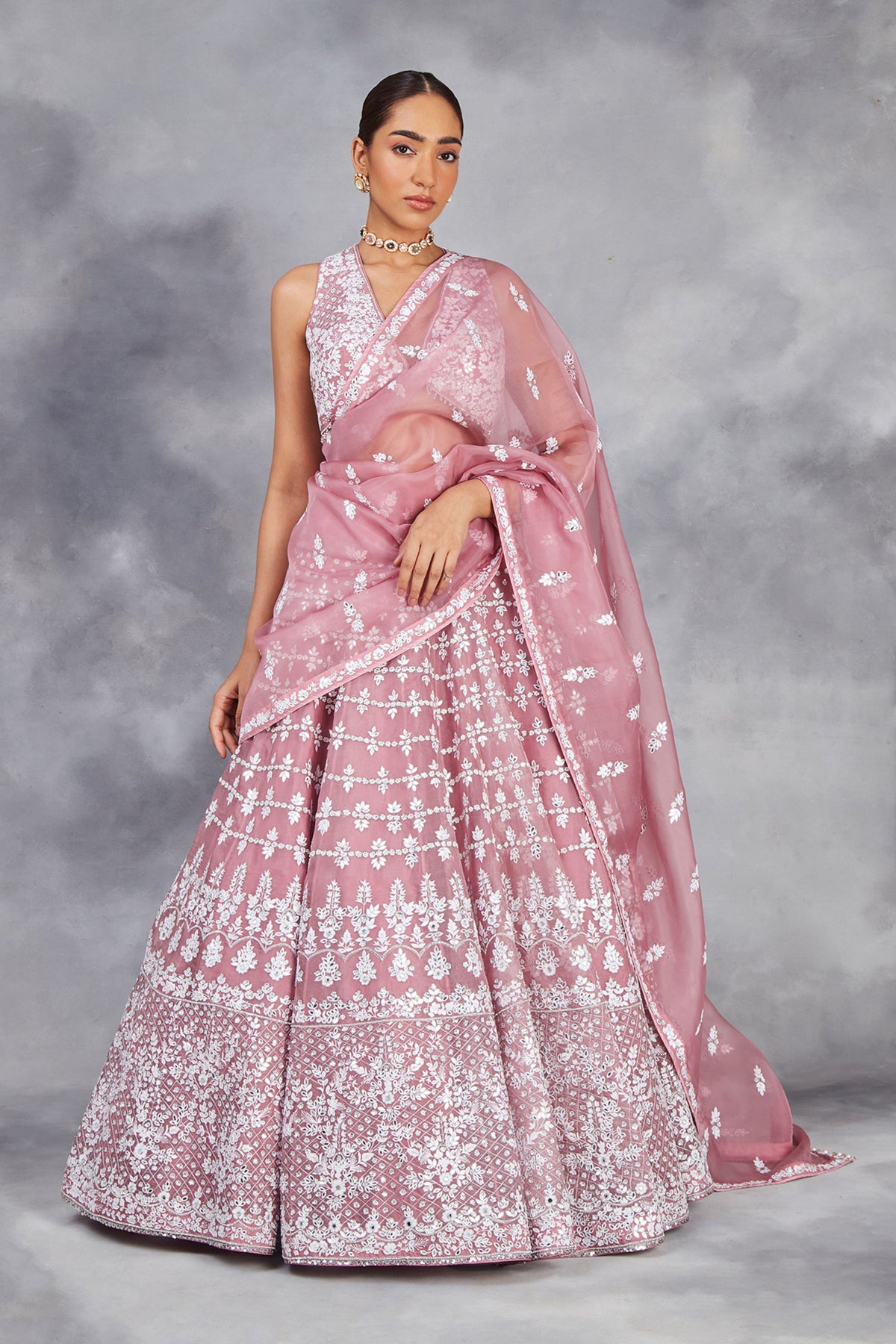 Rose Pink Mehwish Lehenga Set