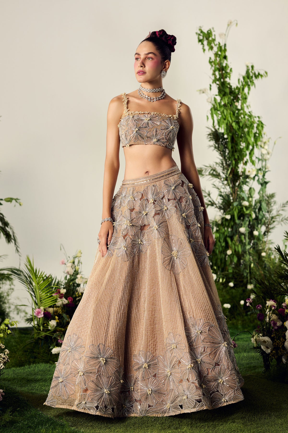 A Nude Lehenga Set