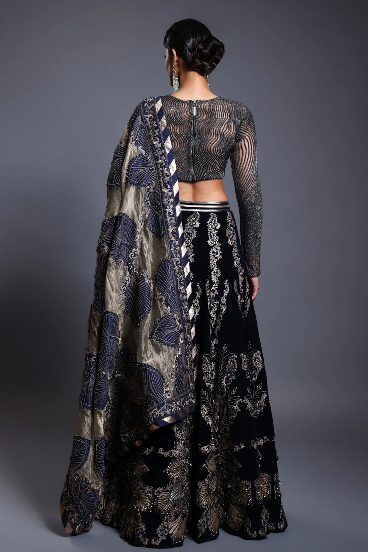 Navy Lehenga Set