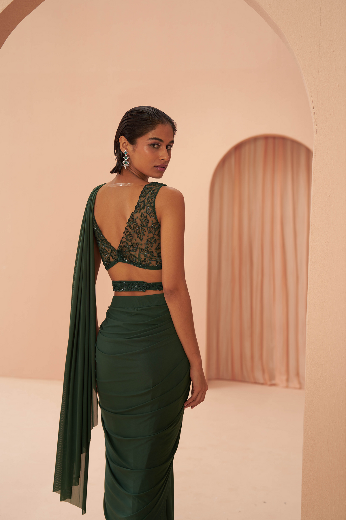 Indian Green Saree Set