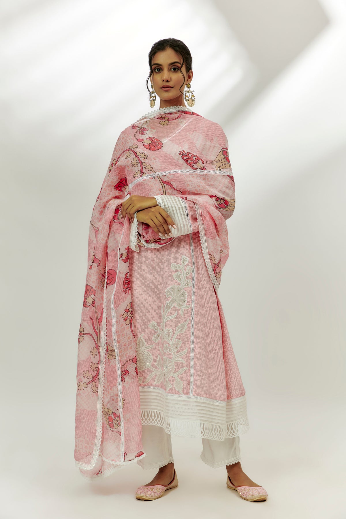 Pastel Pink Printed Kurta Set