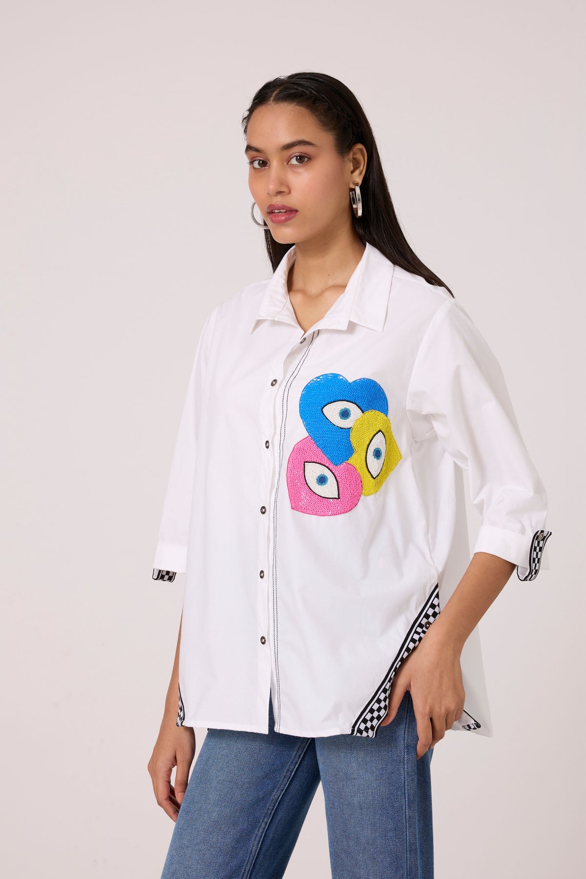 Doris Applique Bright White Shirt