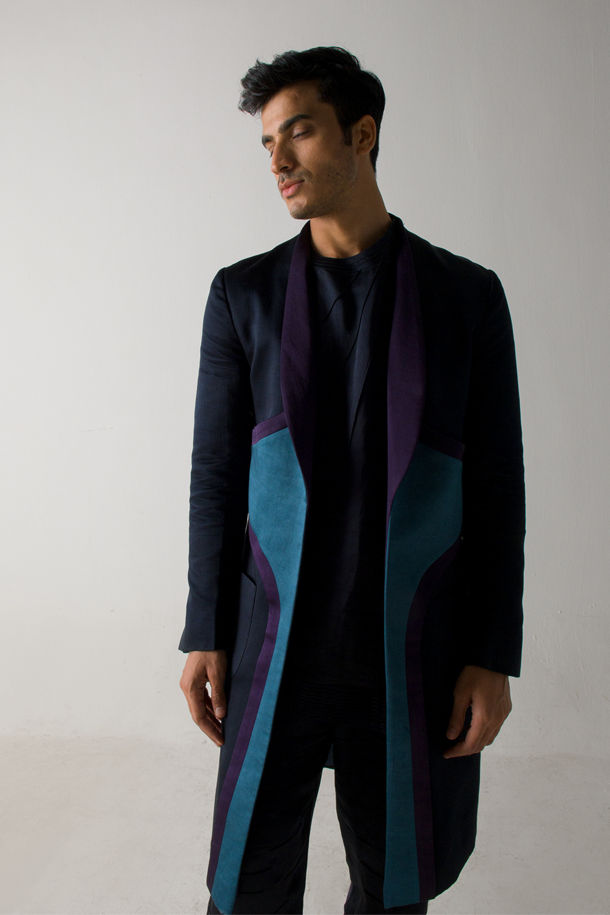 Midnight blue long overcoat