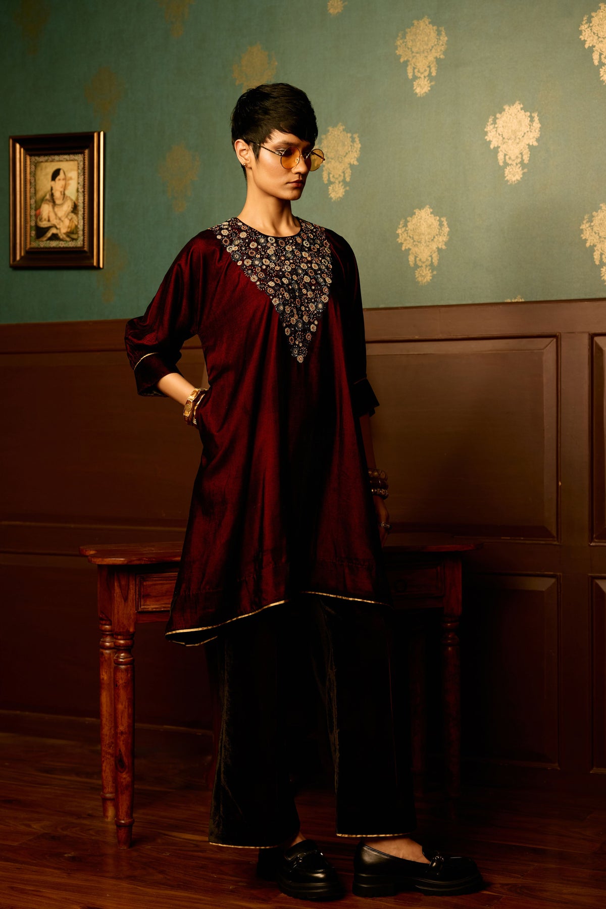 Sangria Mahroon Kurta