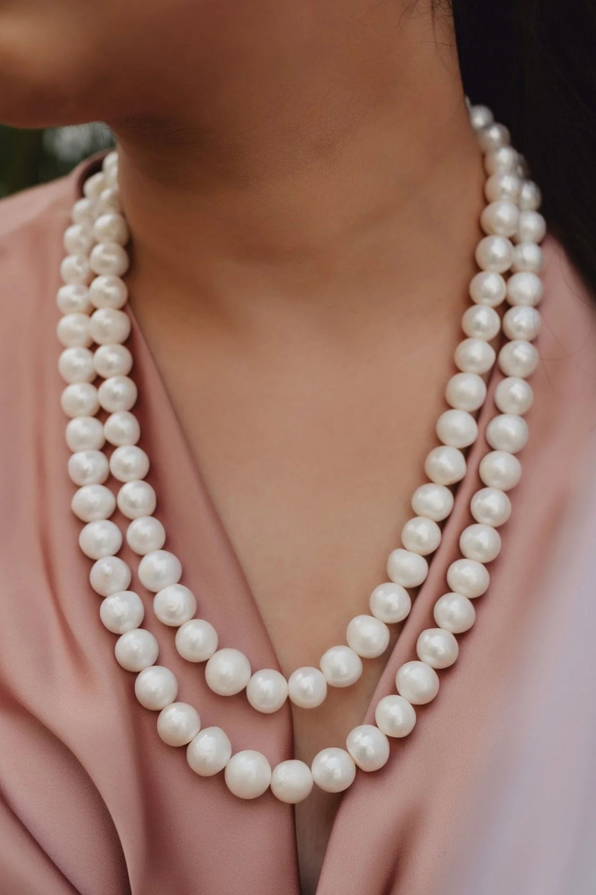 White Classic Double Necklace