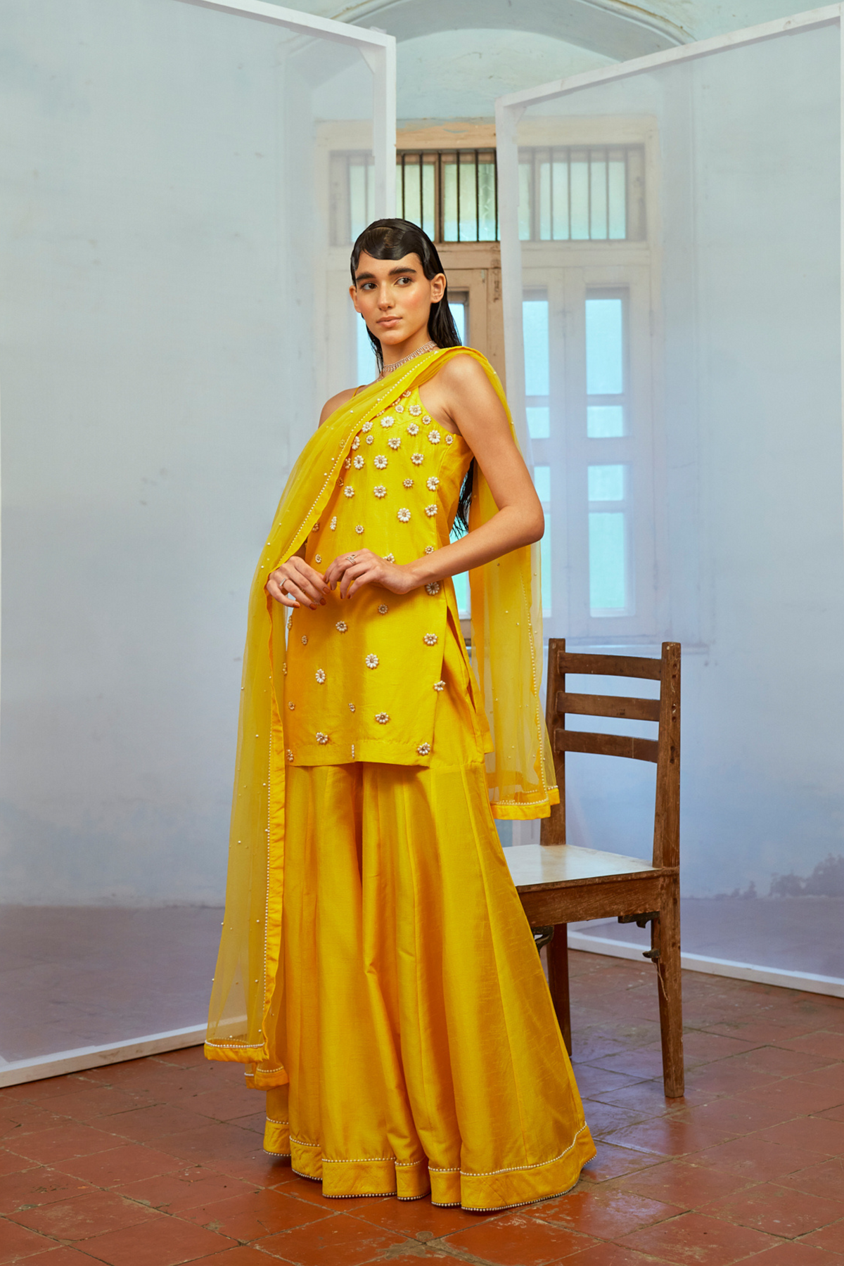 Sunny Elegance: Sharara Set