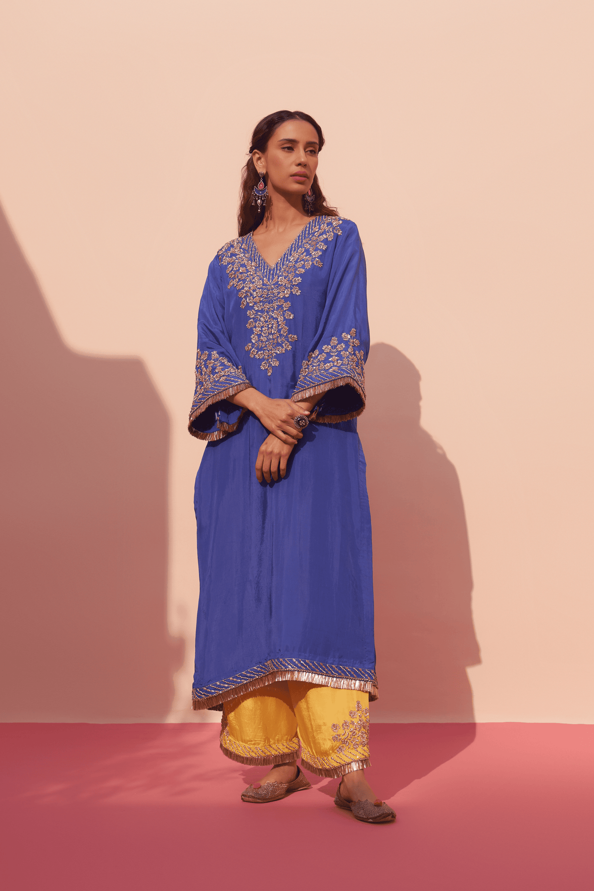 Blue Silk Choga Set