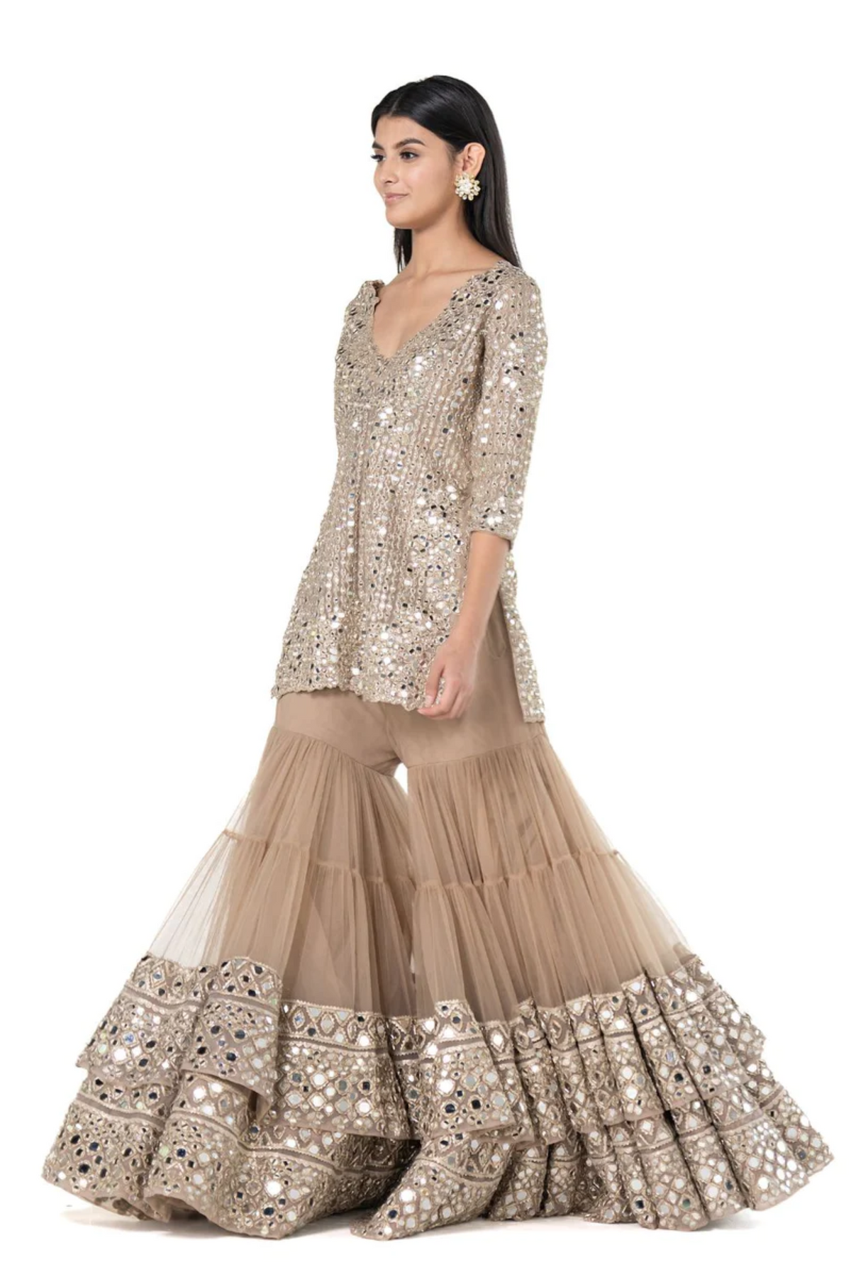 Beige Sharara Set