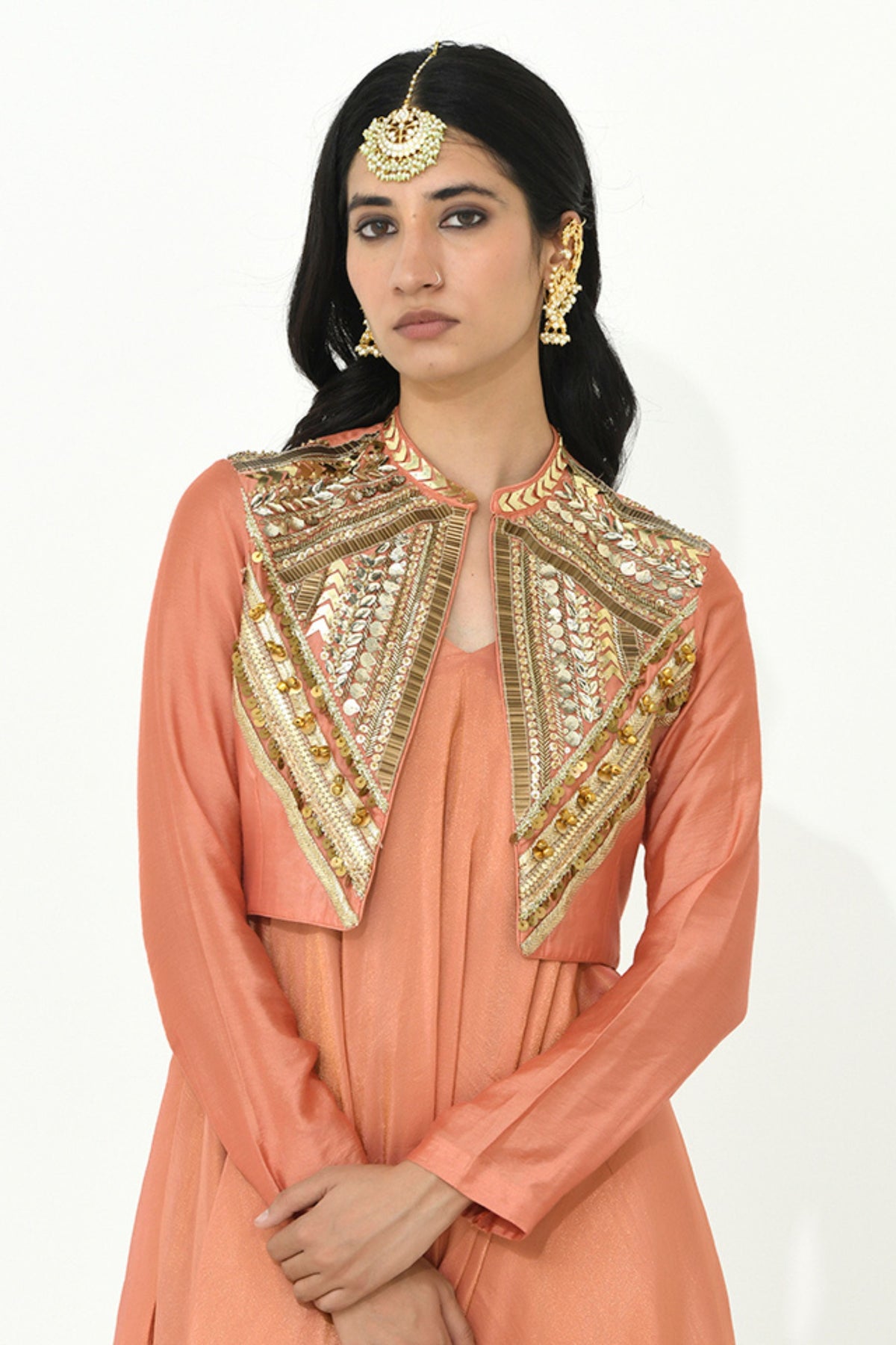 Apricot Jacket With Dress