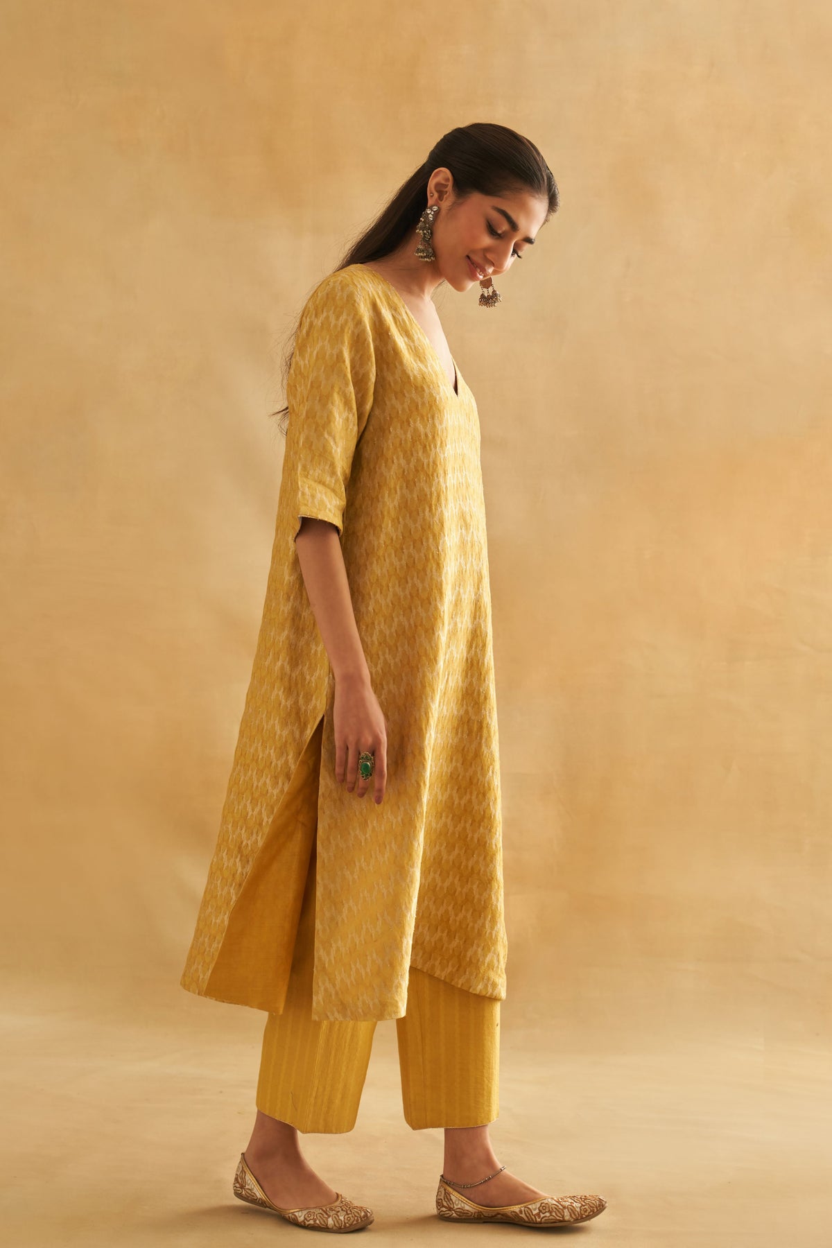 Yellow Embroidery Kurta