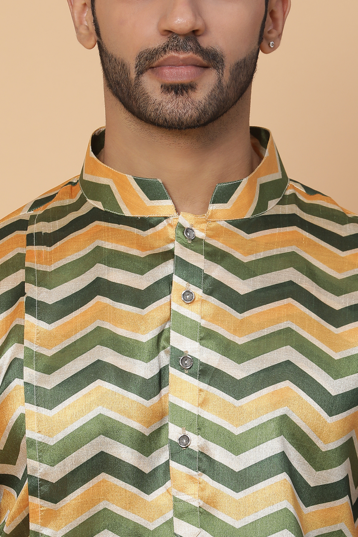 Cheveron silk kurta