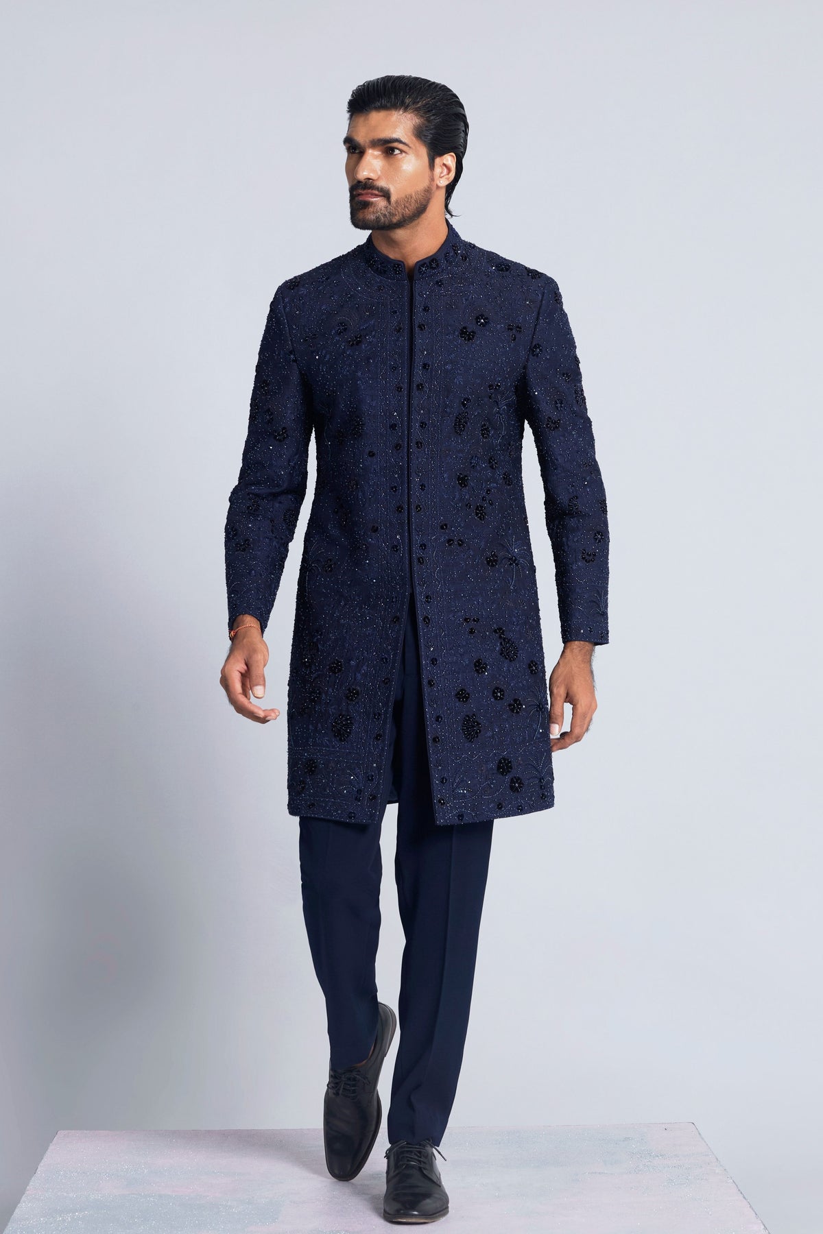 Raw Silk Indo Western Sherwani Set