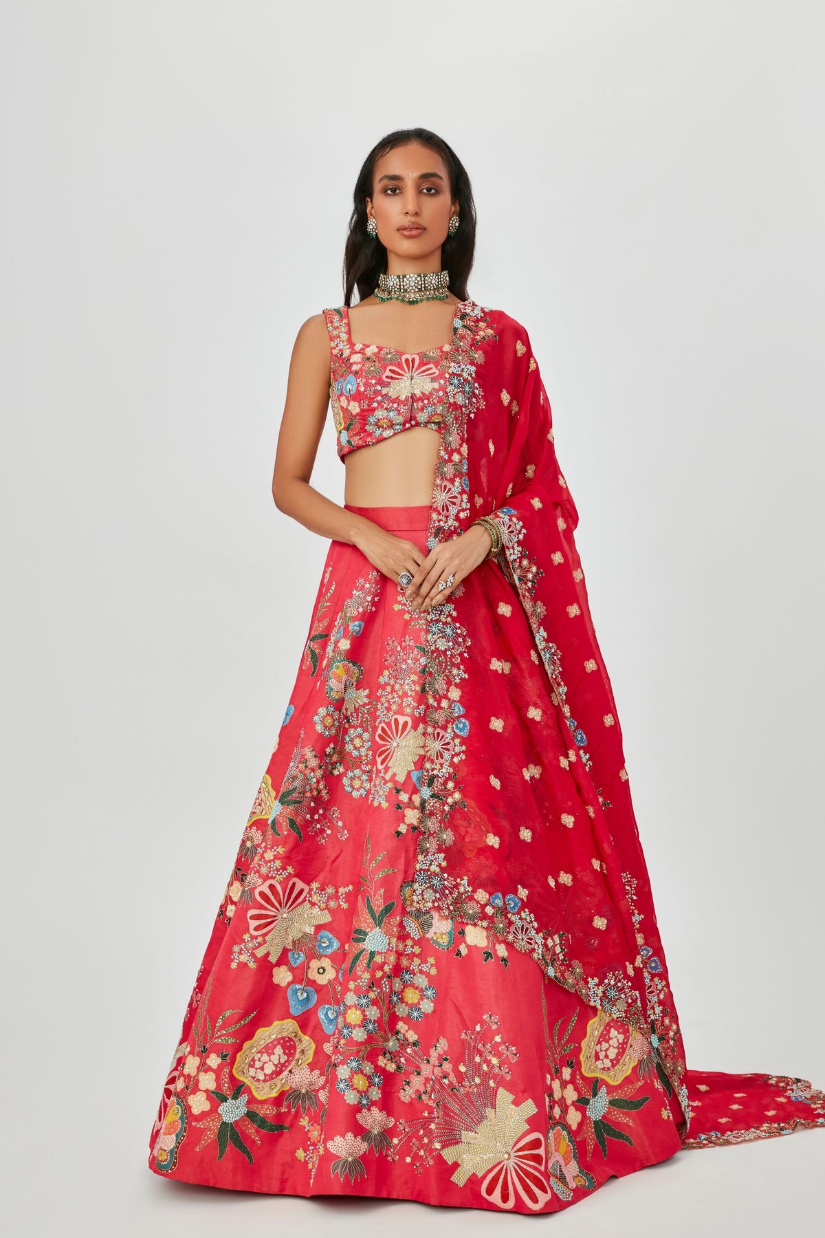 Carmine Pink Zahra Lehenga