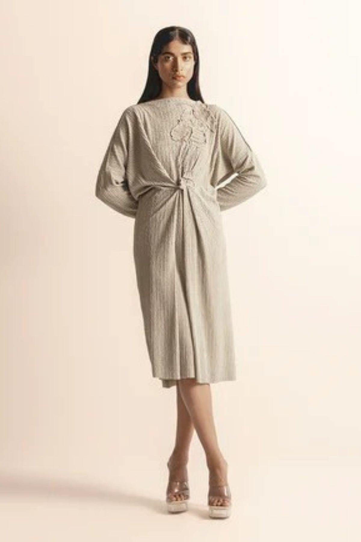 Nadru Knit Draped Tunic Dress