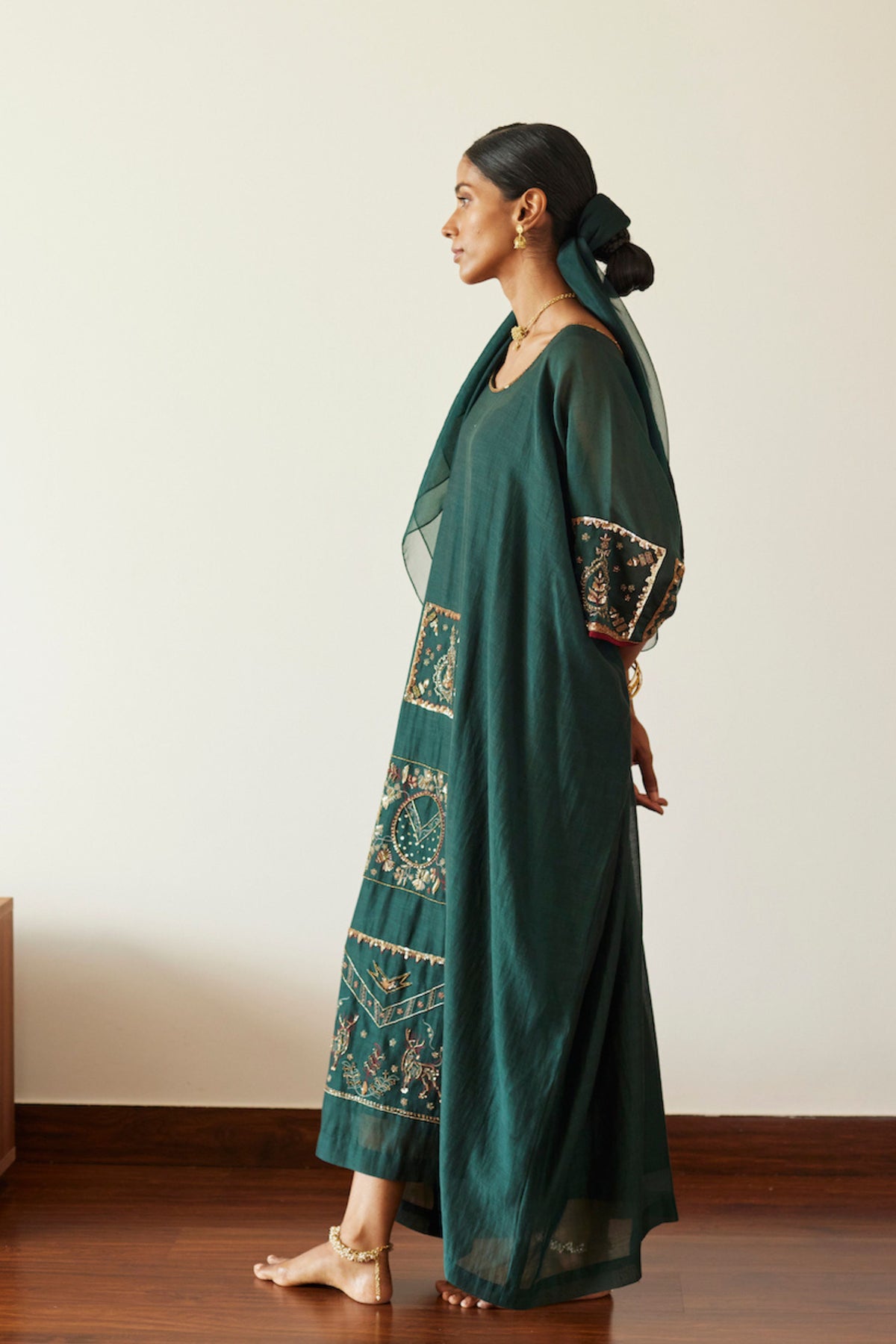 Green Akaari Kaftan