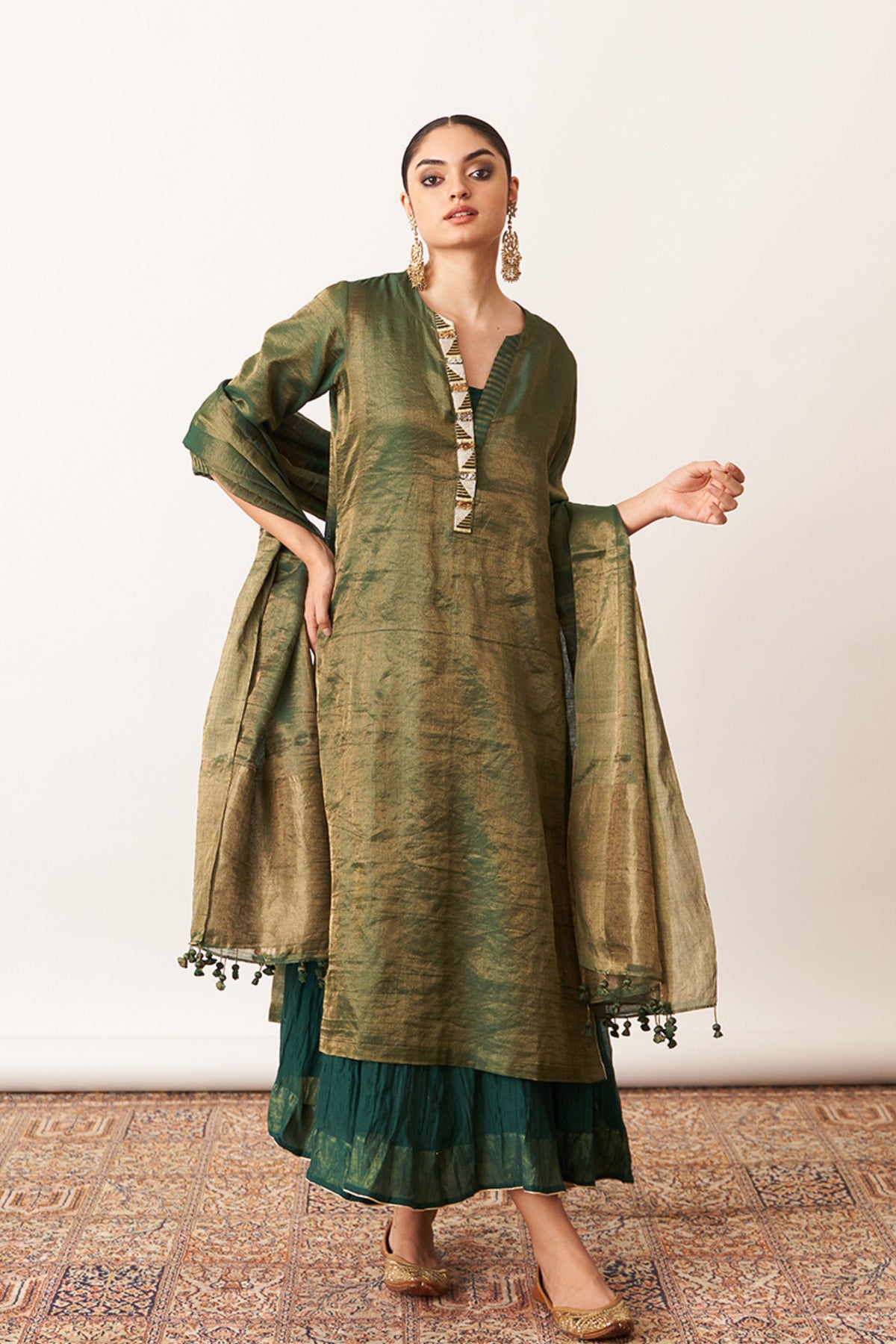 Bottle Green Dupatta