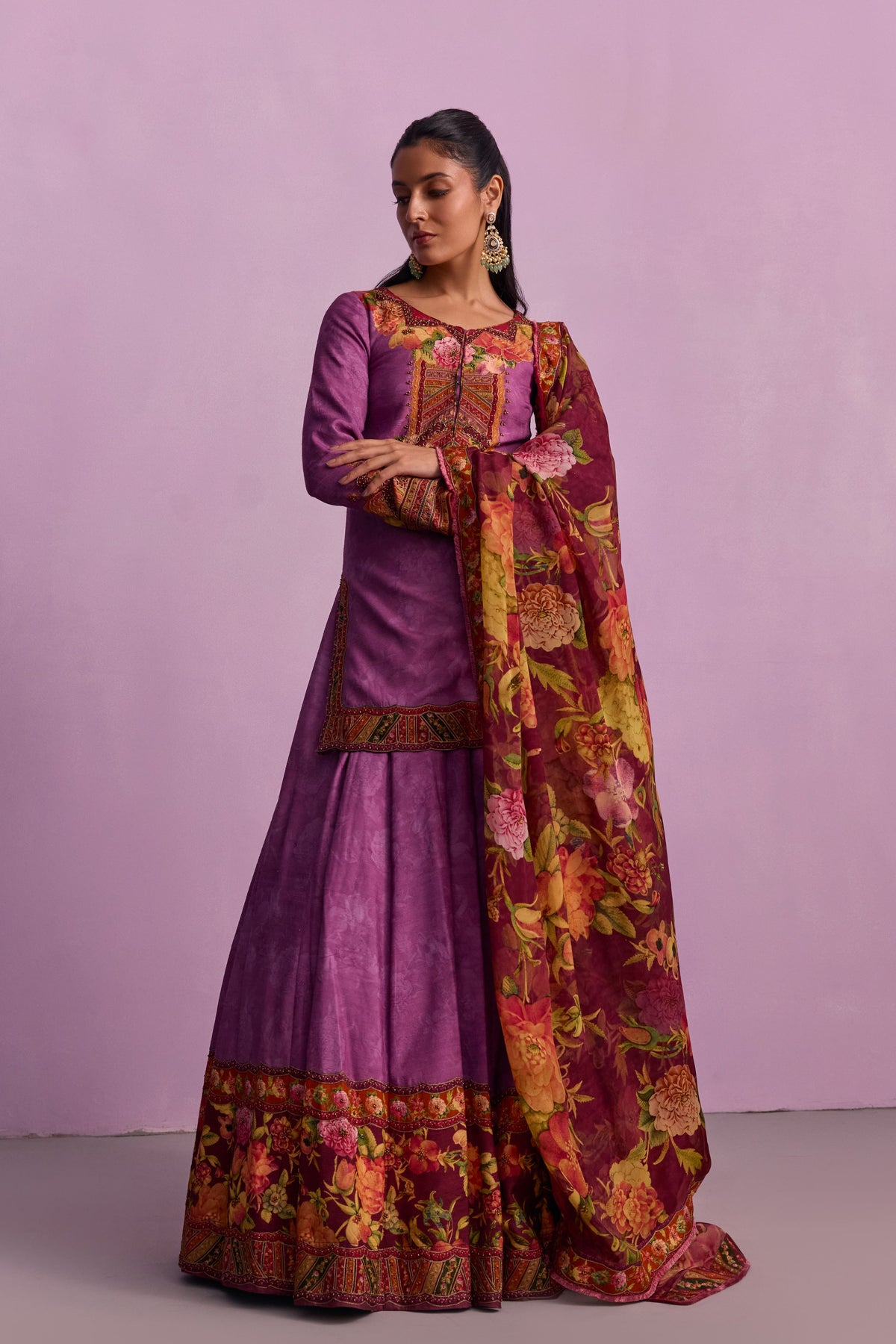 Purple Sehnaaz Lehenga Set