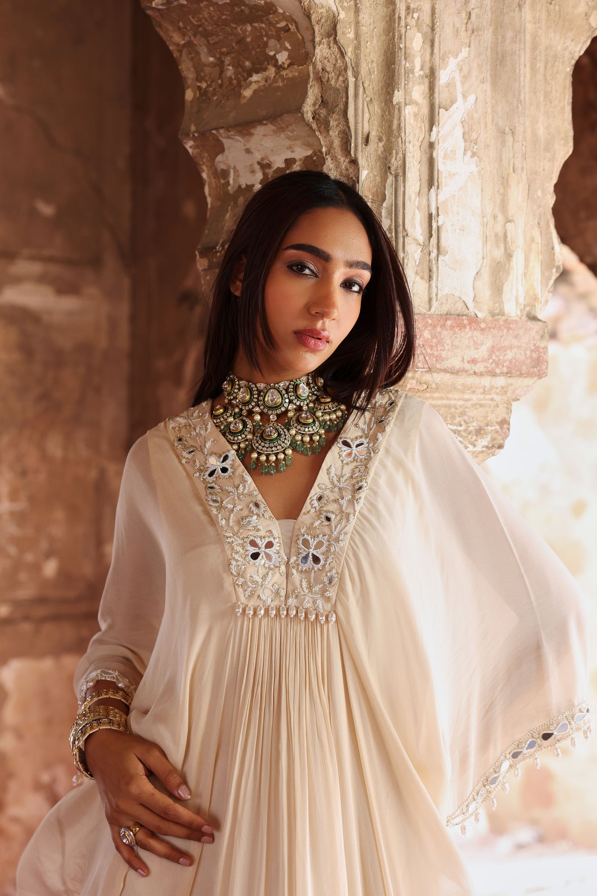 Vidhi Kaftan in Ivory