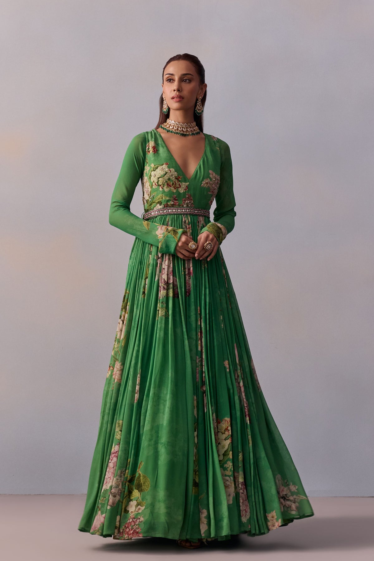 Forest Green Maira Anarkali Set