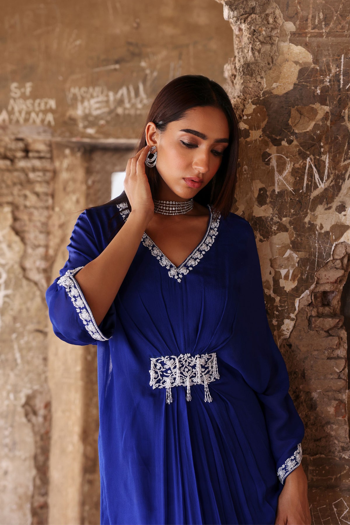 Maya Kaftan in Electric Blue