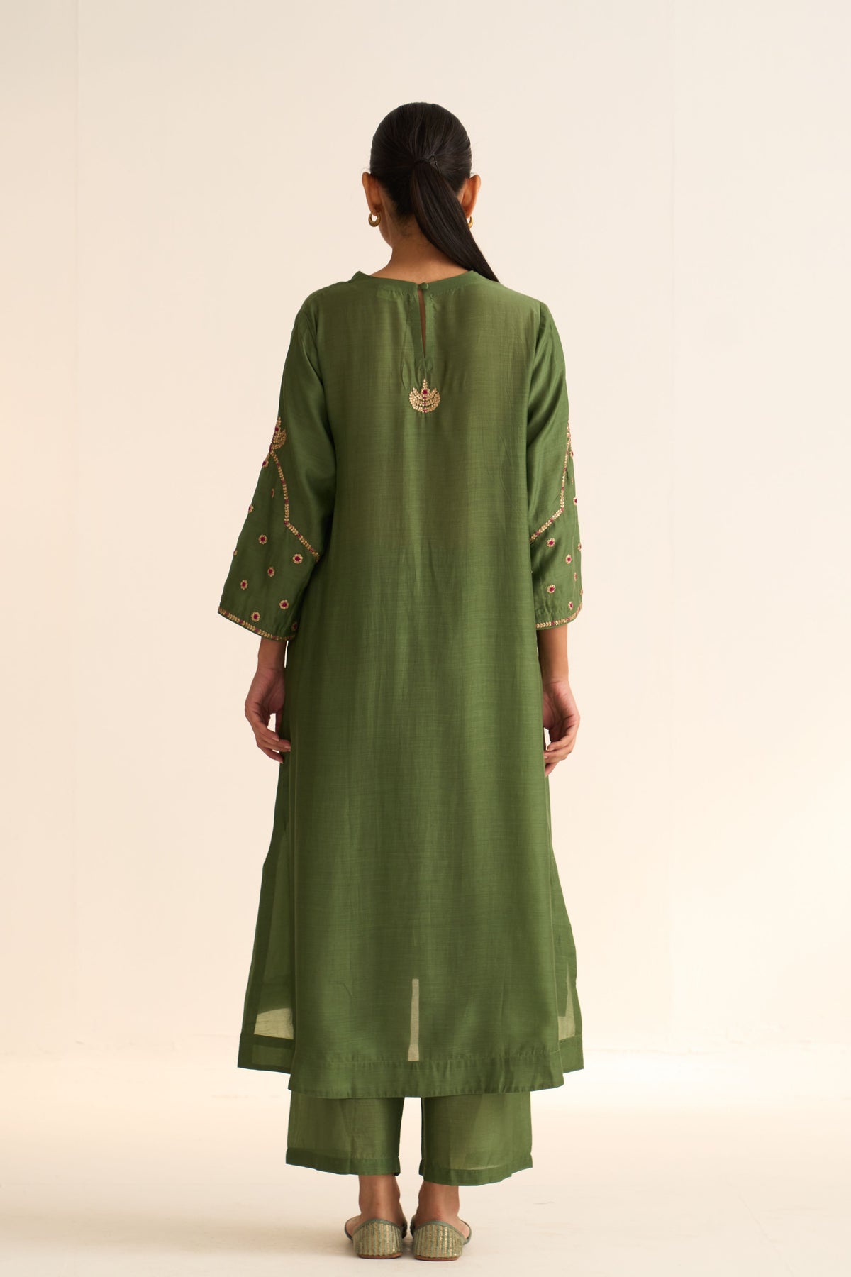 Ambily Olive Green Kurta