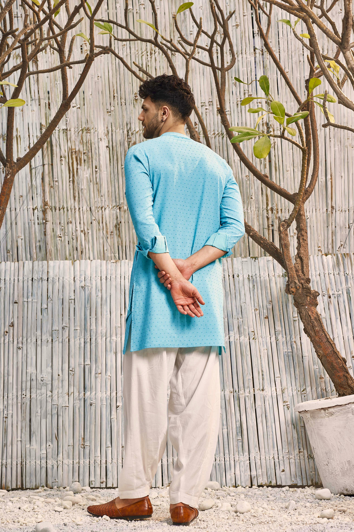 Blue Diagonal Kurta Set