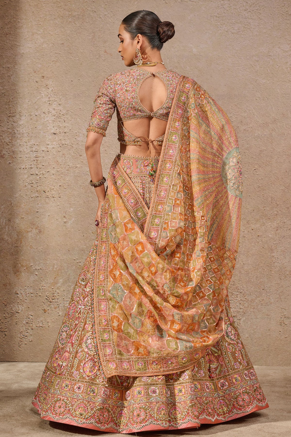 Multicolour Floral Bridal Lehenga Set