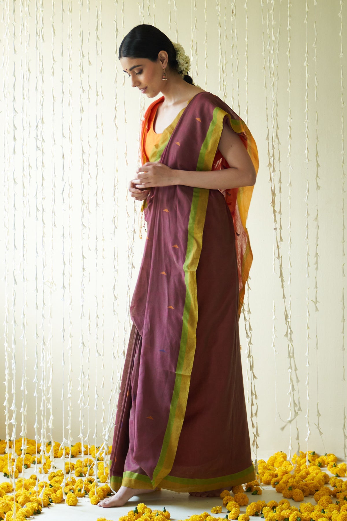 Ila Maroon Saree