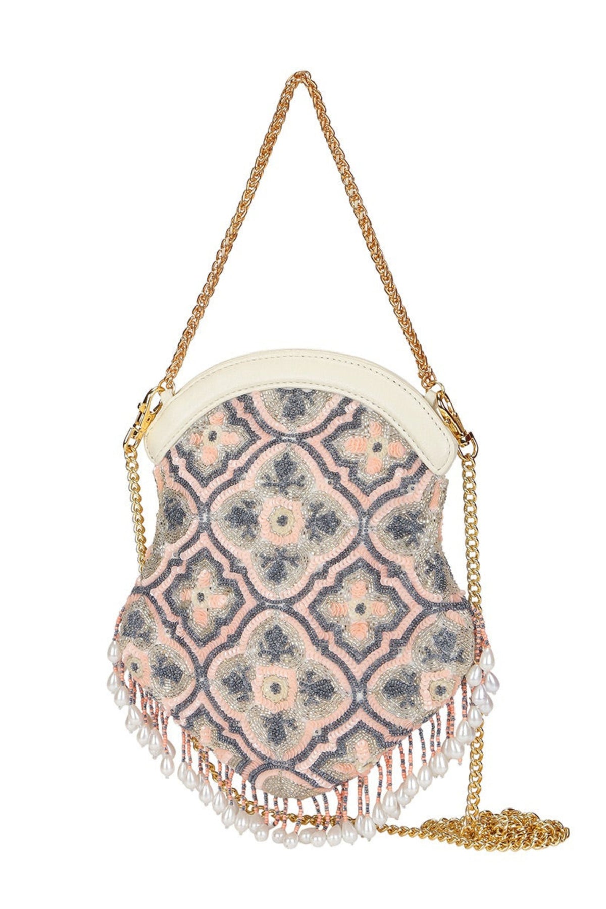 Water lily embellished potli bag