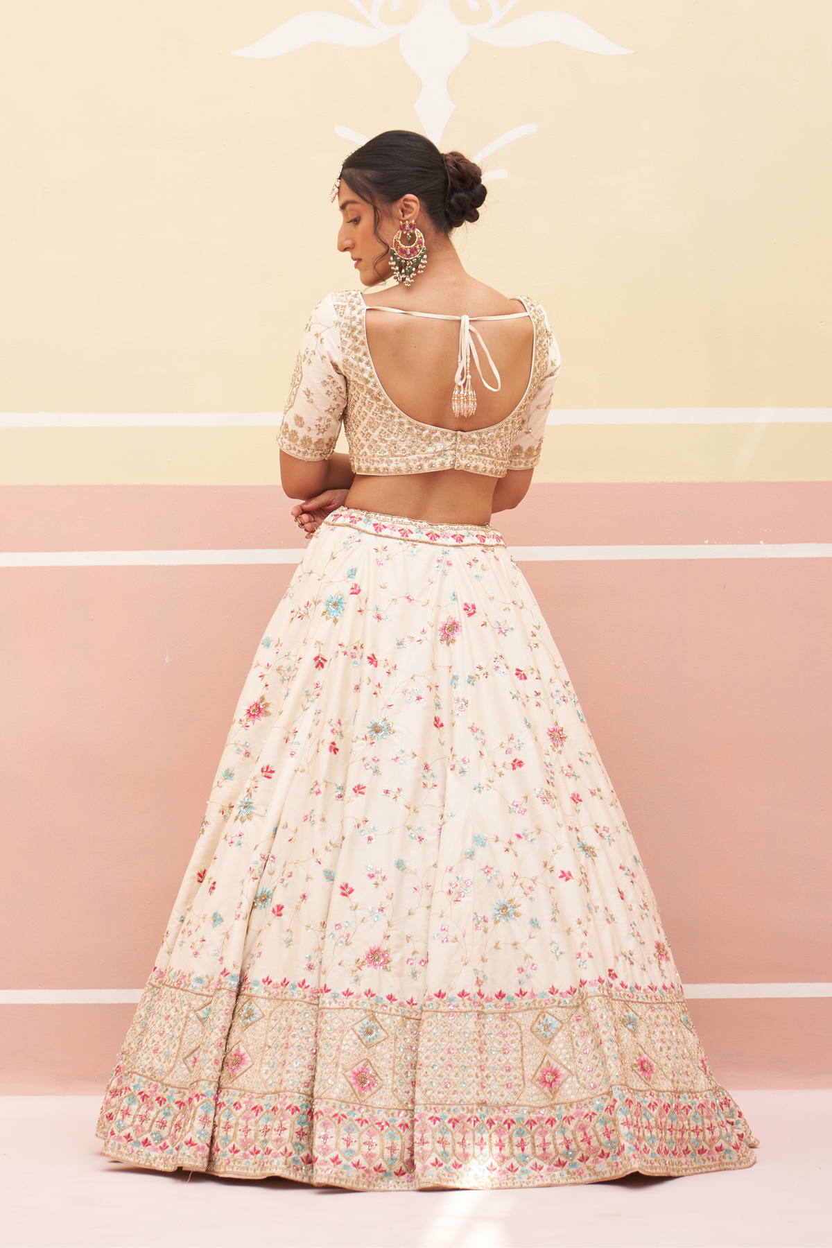 Ivory Silk Lehenga Set