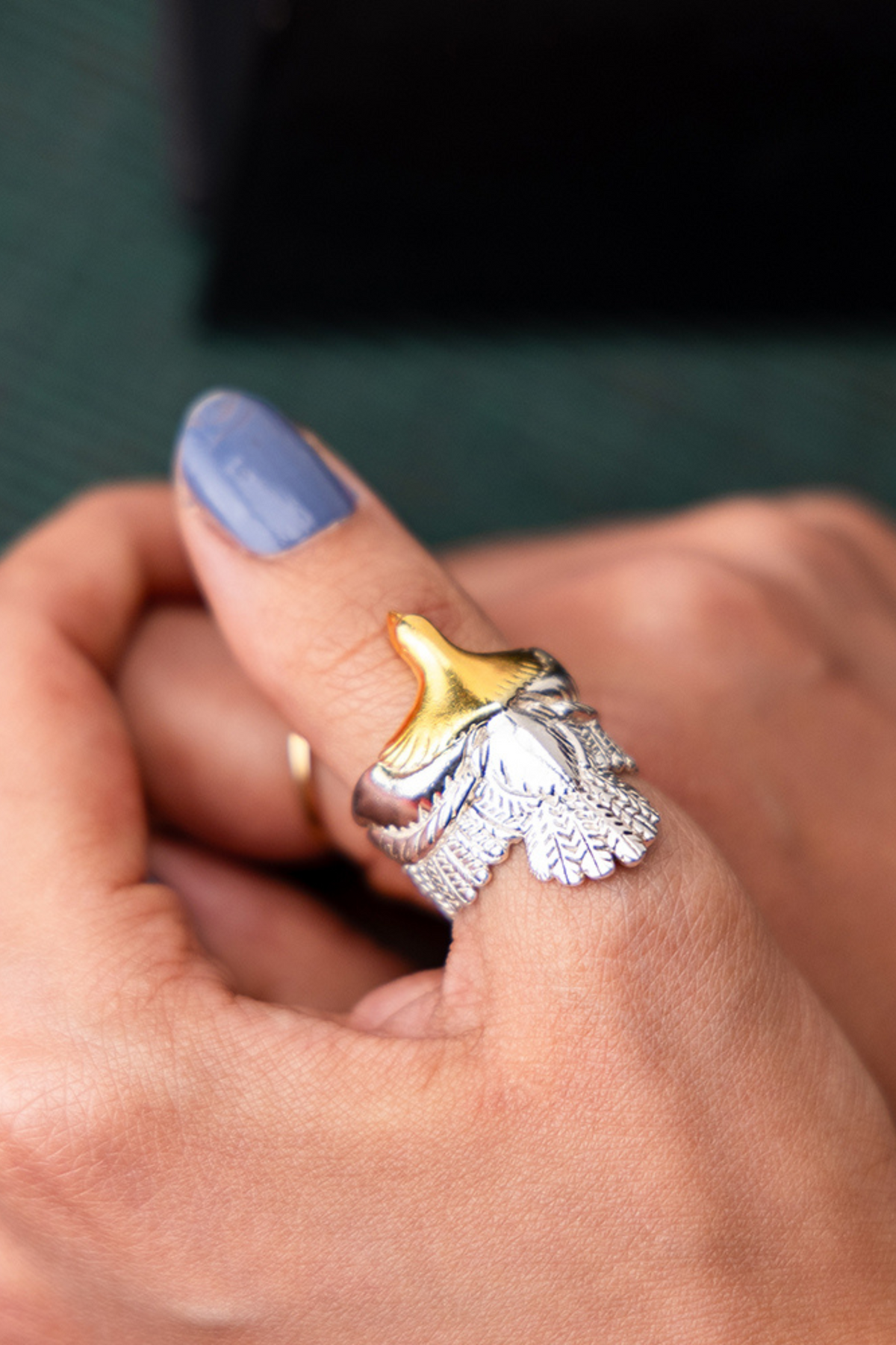 Two Tone Eagle Ring