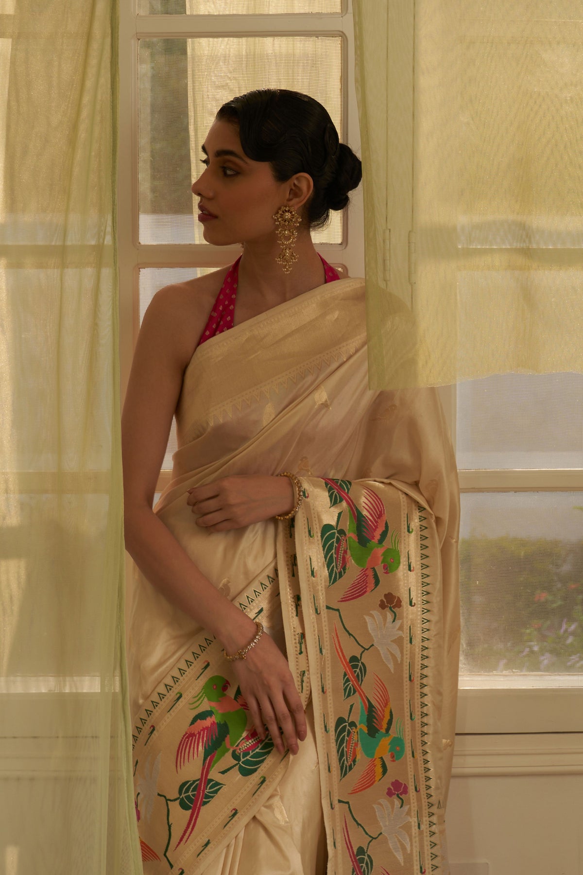 Palakshi White Saree