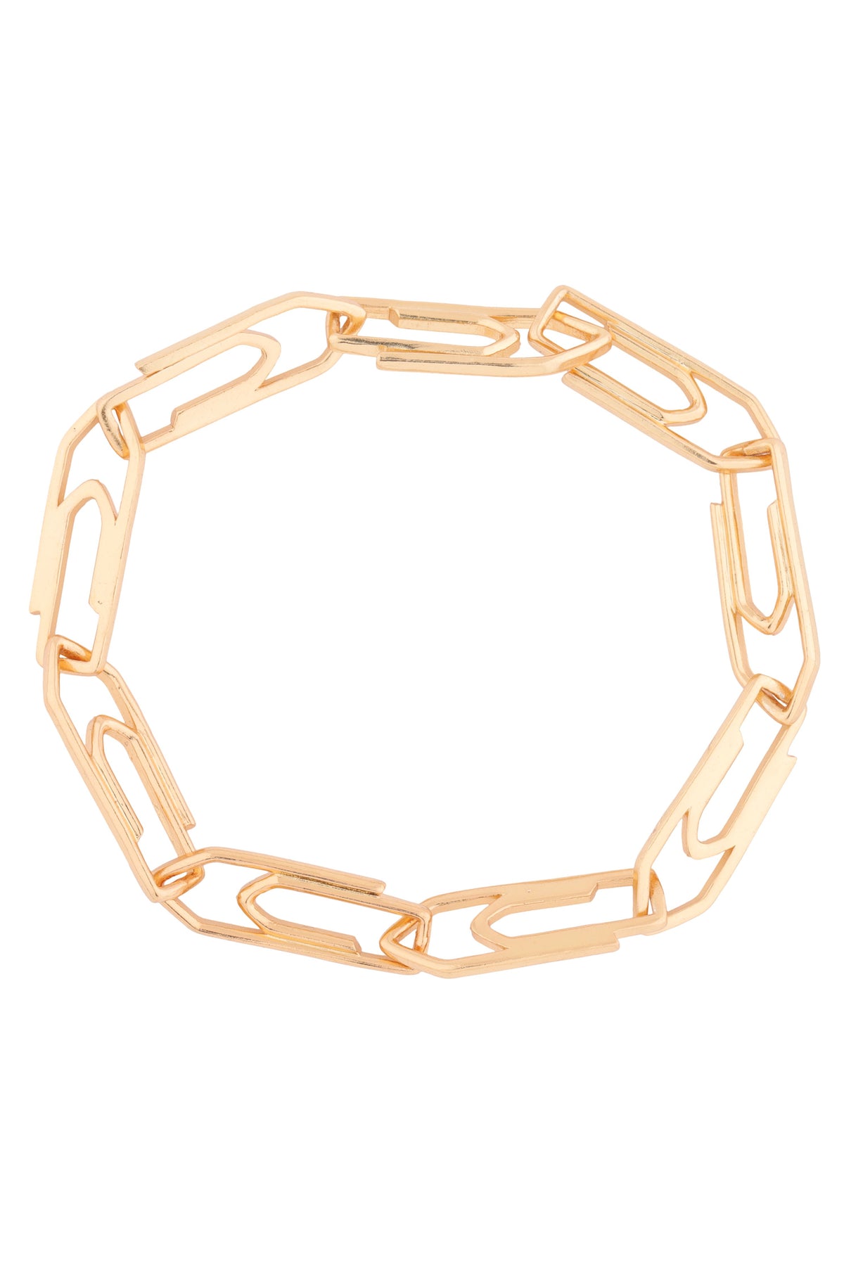 Golden Linked Paper Clips Bracelet