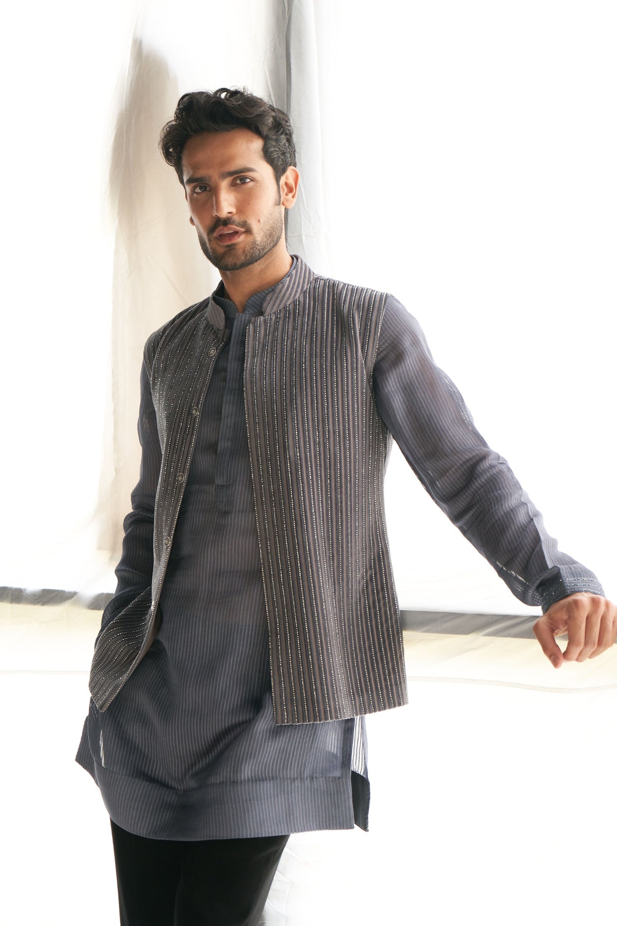 Grey Gicha Nehru Set