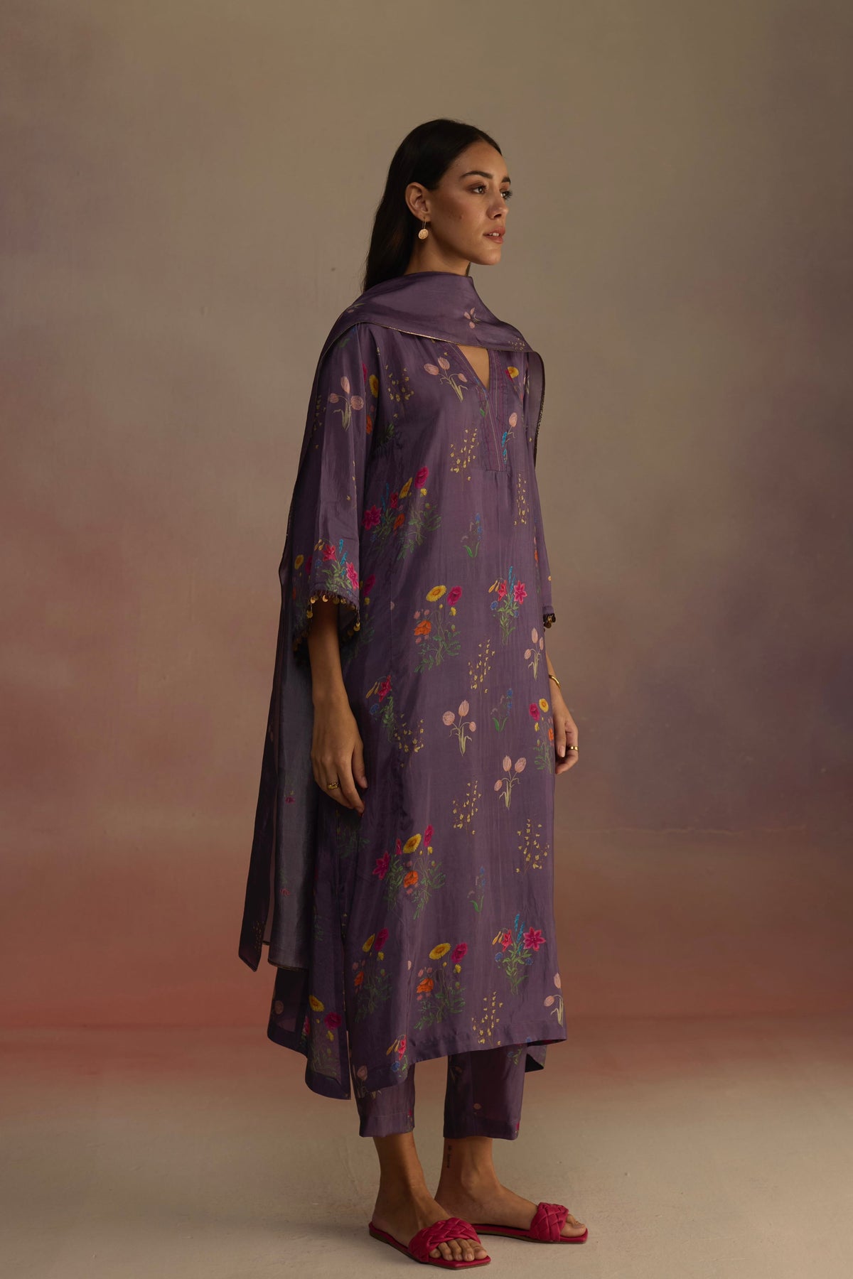 Zaira Long Purple Kurta