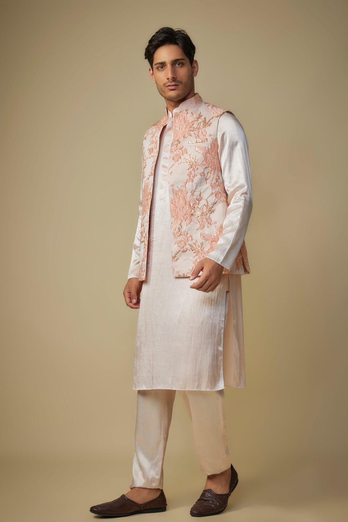 Peach Floral Bundi Set