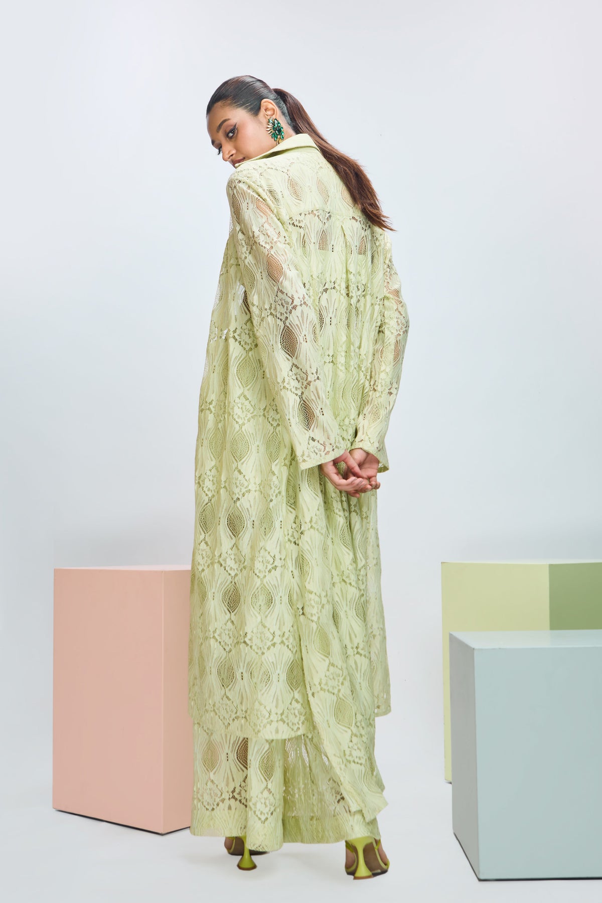 Matcha Blouse, Cape &amp; Pant Set