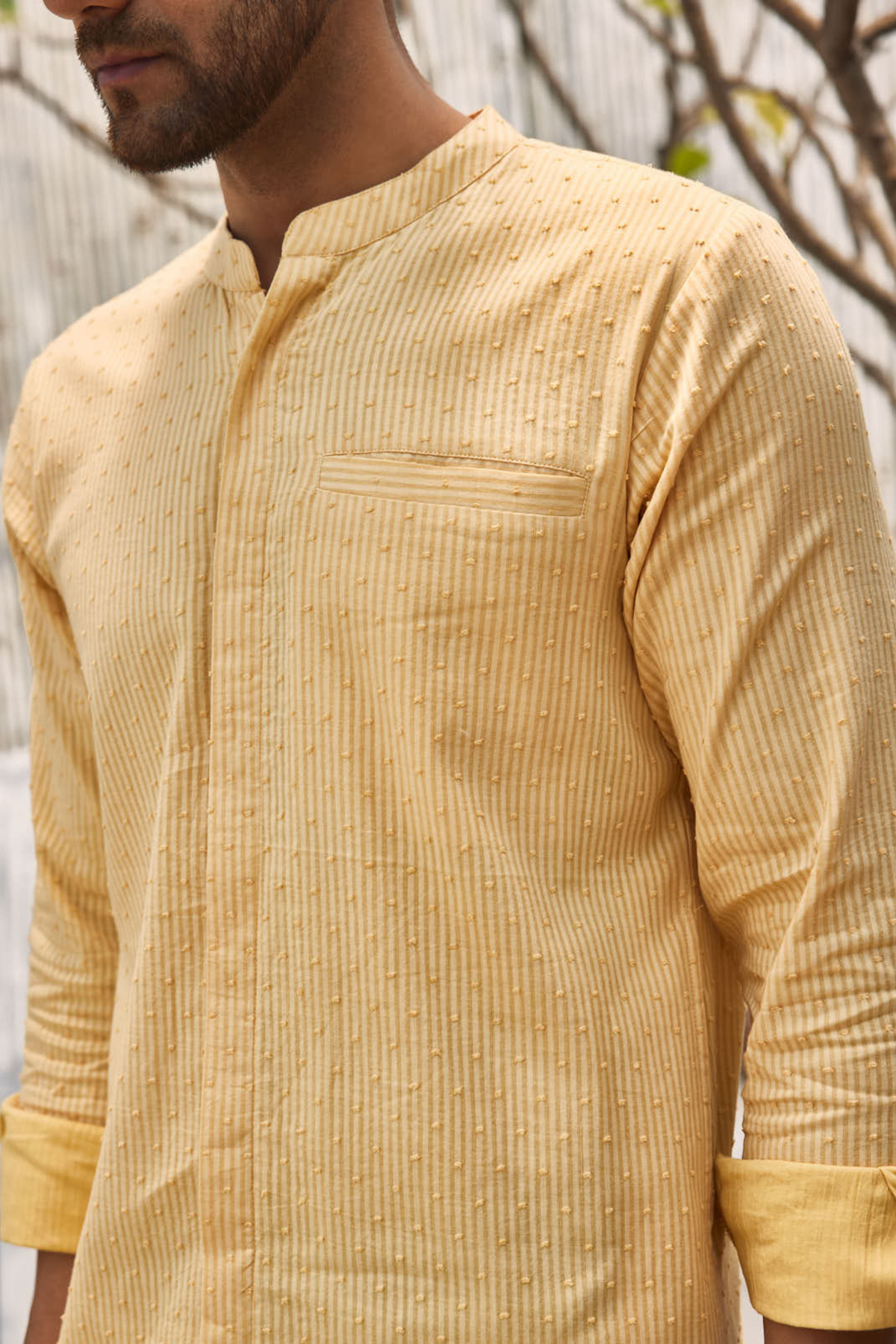 Cotton Yellow Straight Kurta Set