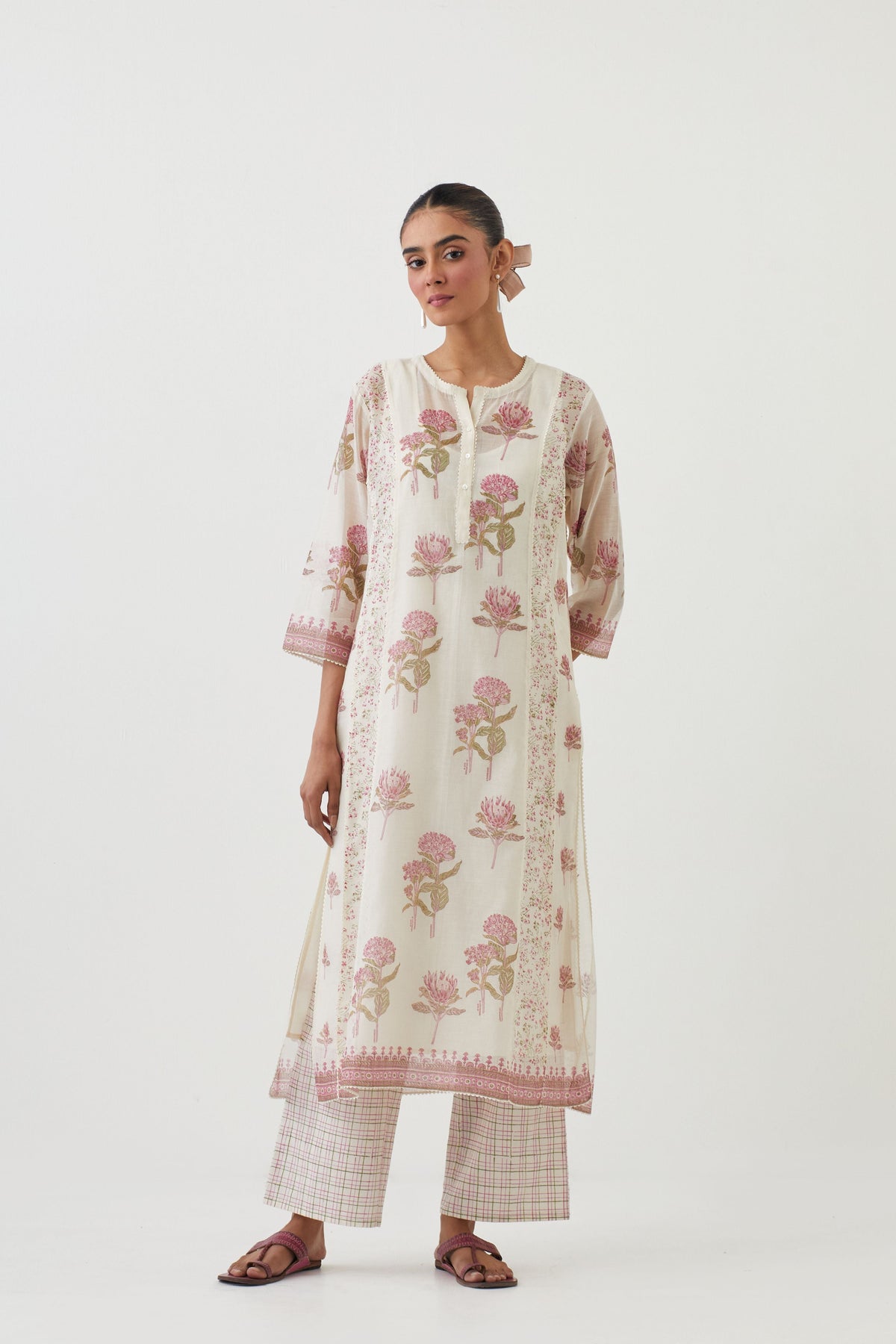 Pink Bloom Kurta Set