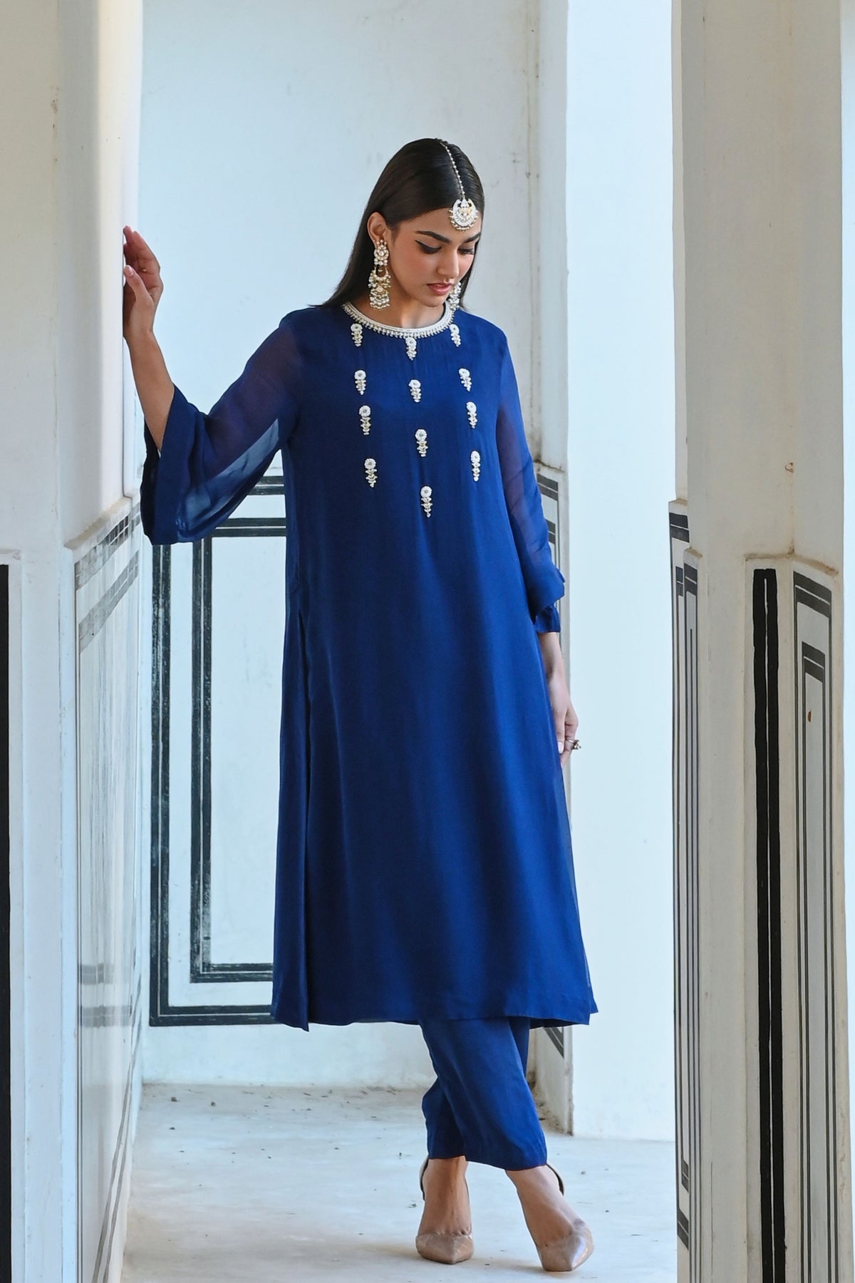 Royal Blue Embroidered Kurta