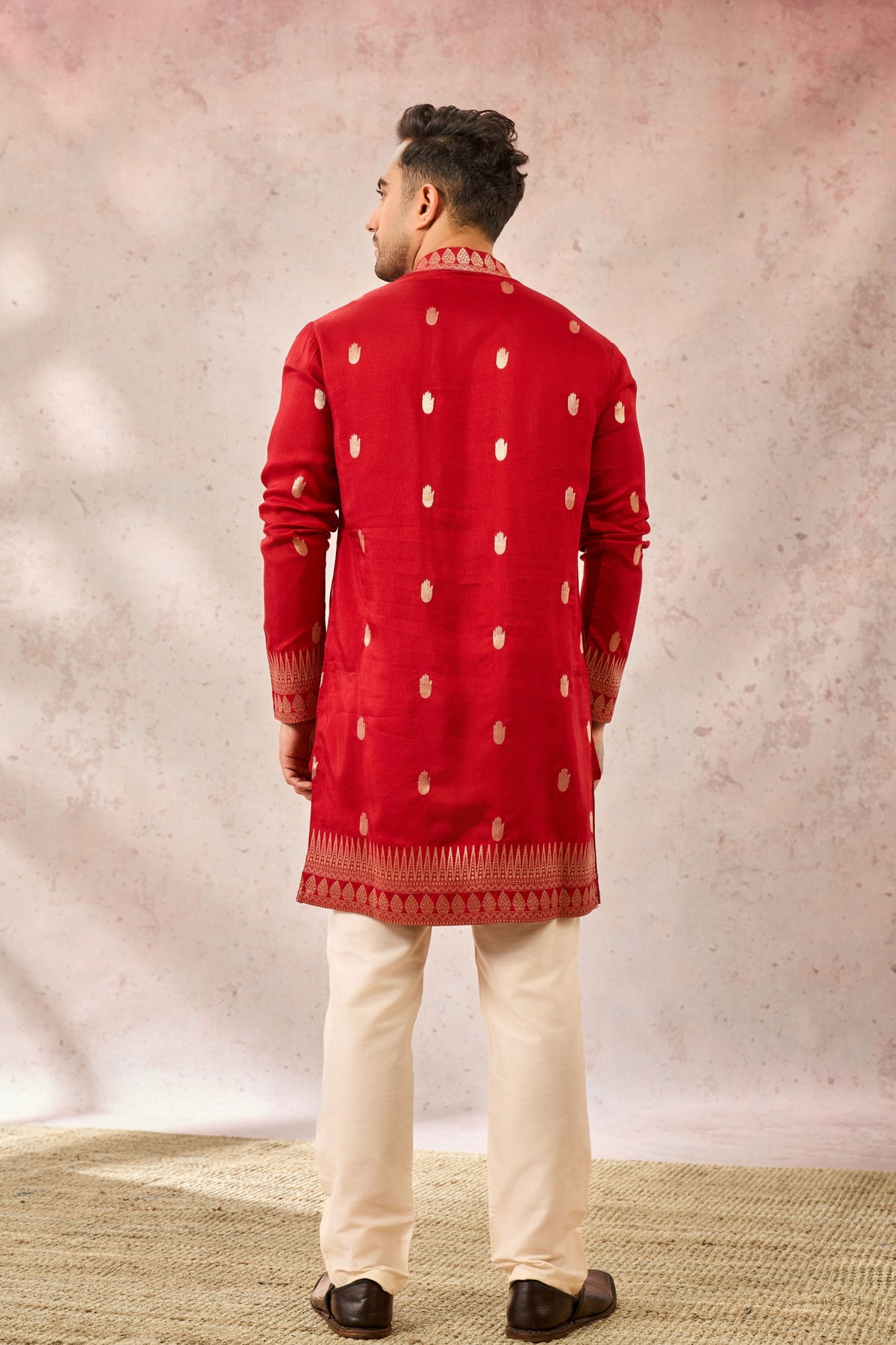 Red Haaath Phool Kurta