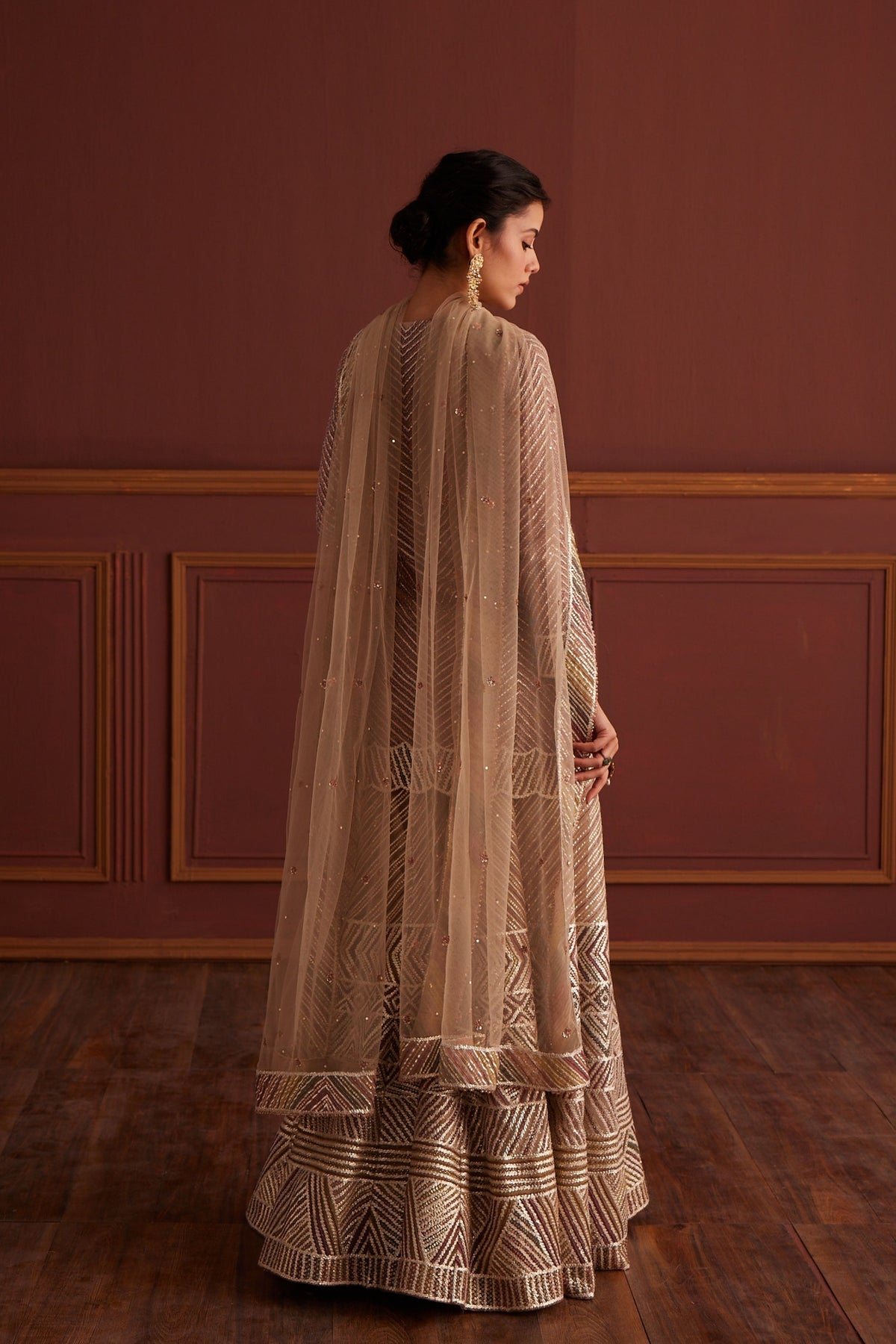 Multi-colored Cutdana Embellished Sharara