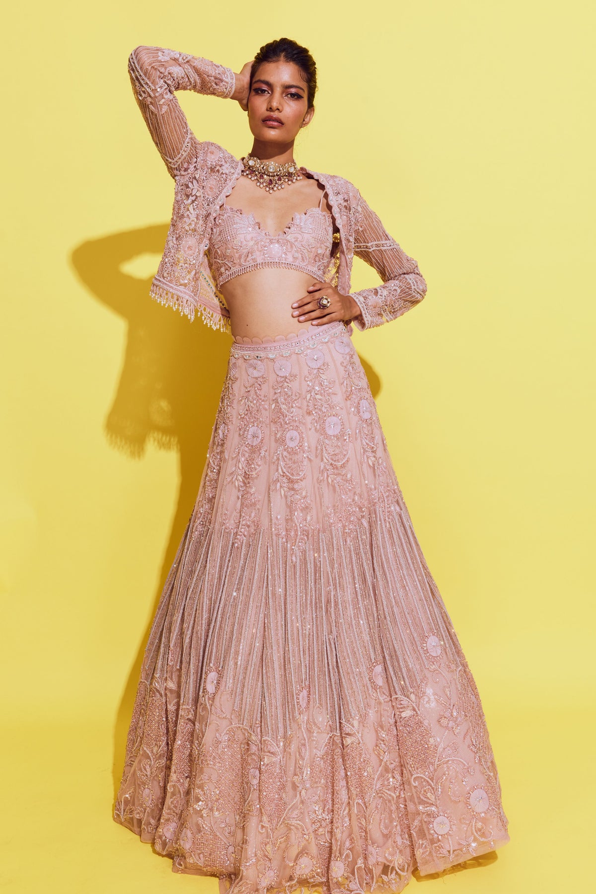 Dusty Pink Lehenga Set