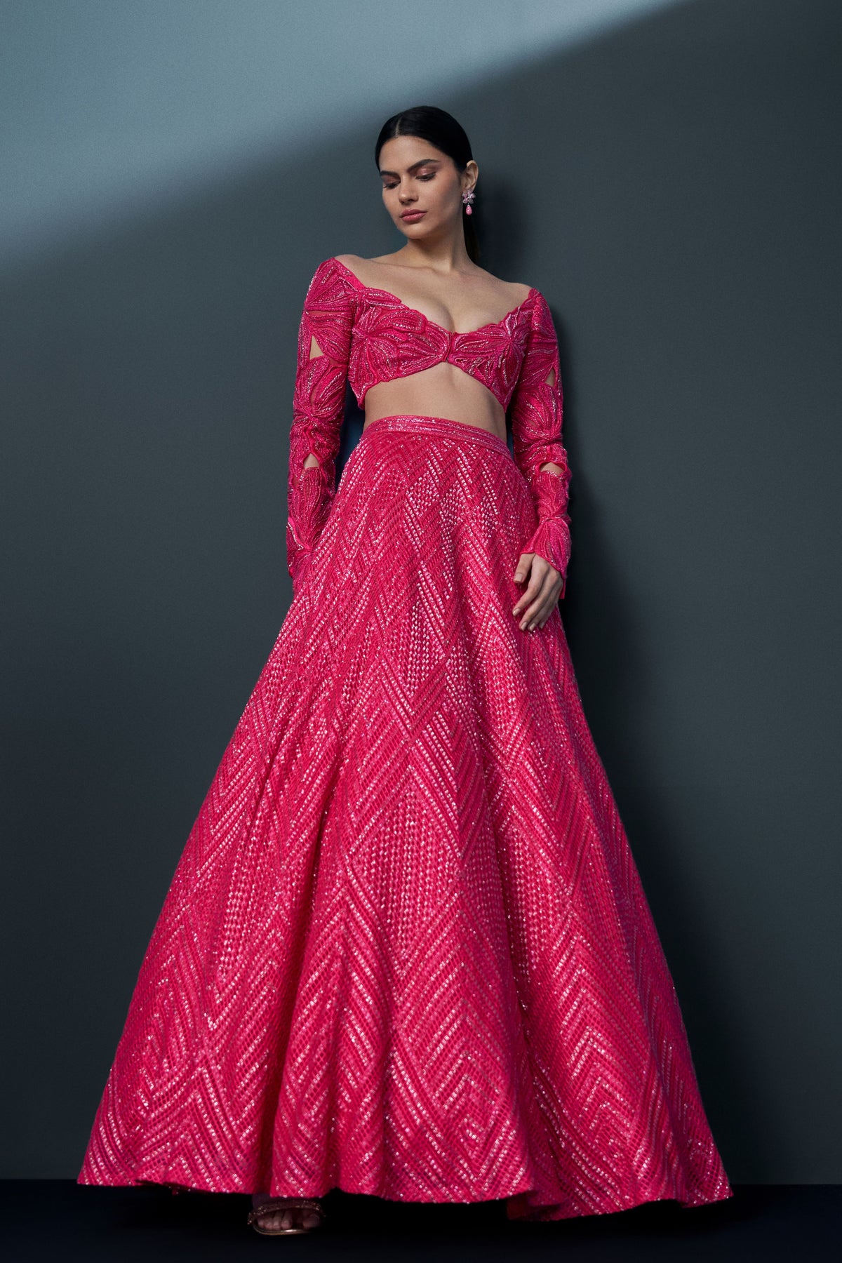 Skybloom Fuschia Lehenga Set