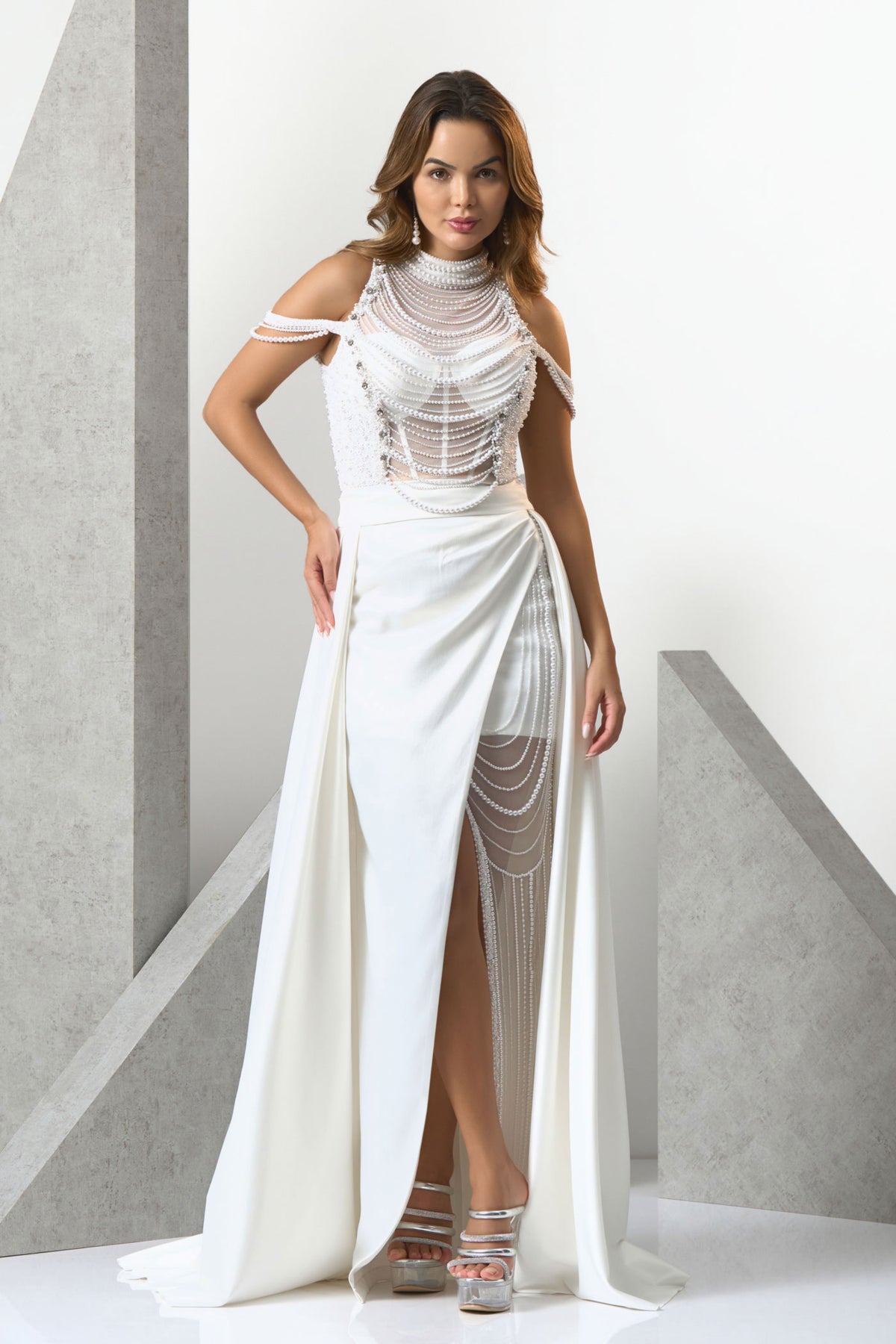 White Princess Evening Gown