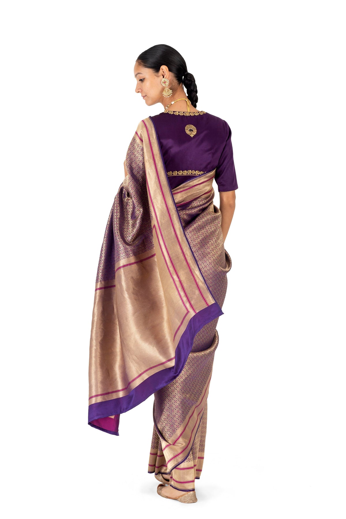 Raia Purple Brocade Saree