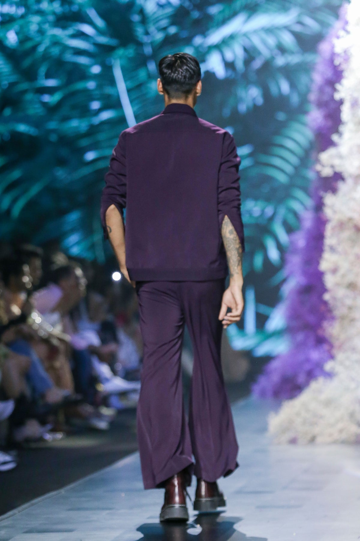 Deep Plum Hand Embroidere Men Pant